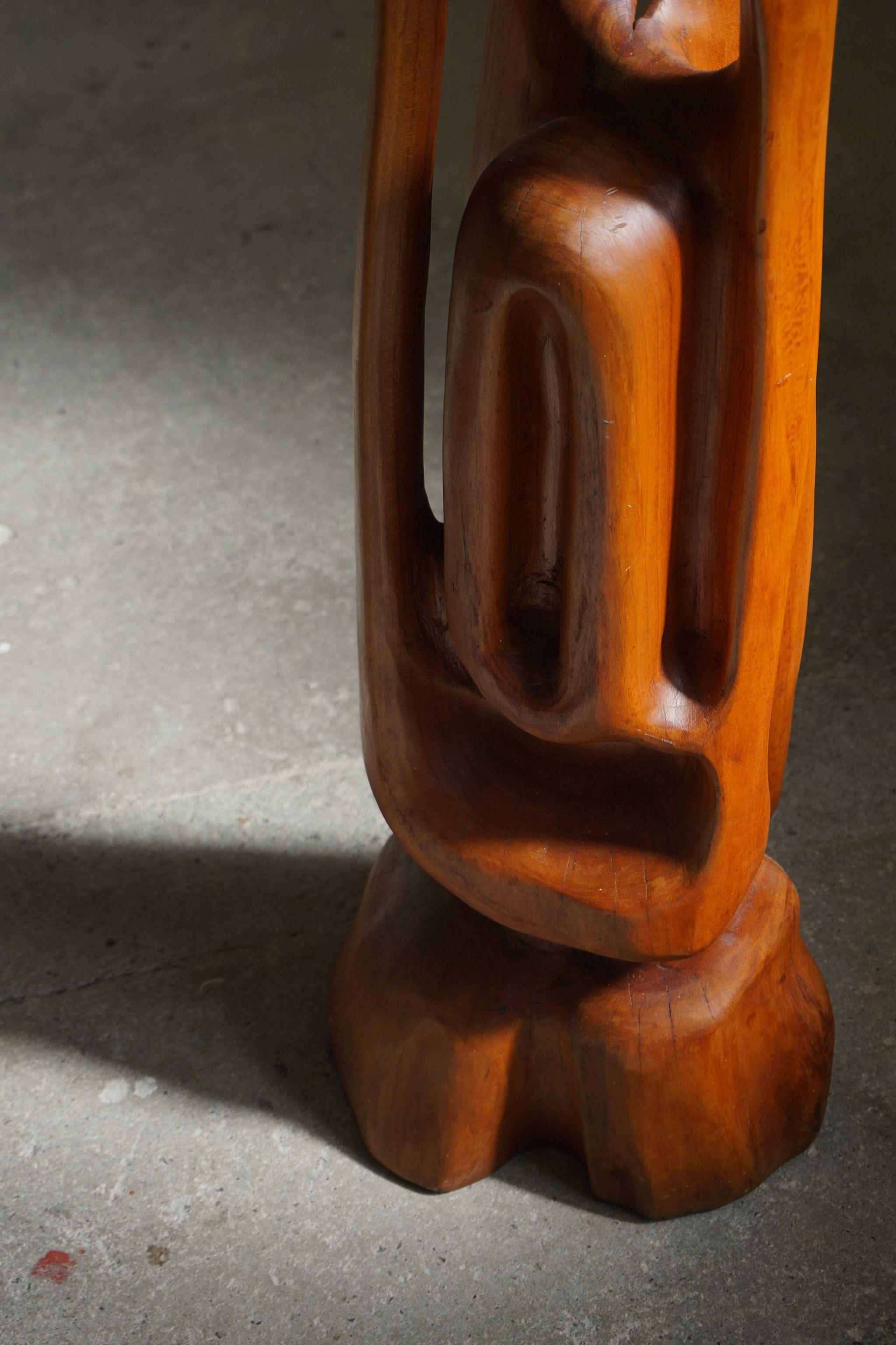 Mid-20th Century Wooden Sculpture by Danish Artist Ole Wettergren, 1965 For Sale