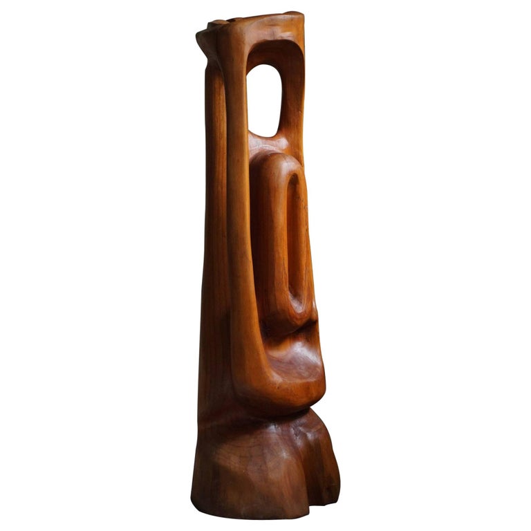 Wooden Sculpture by Danish Artist Ole Wettergren, 1965 For Sale