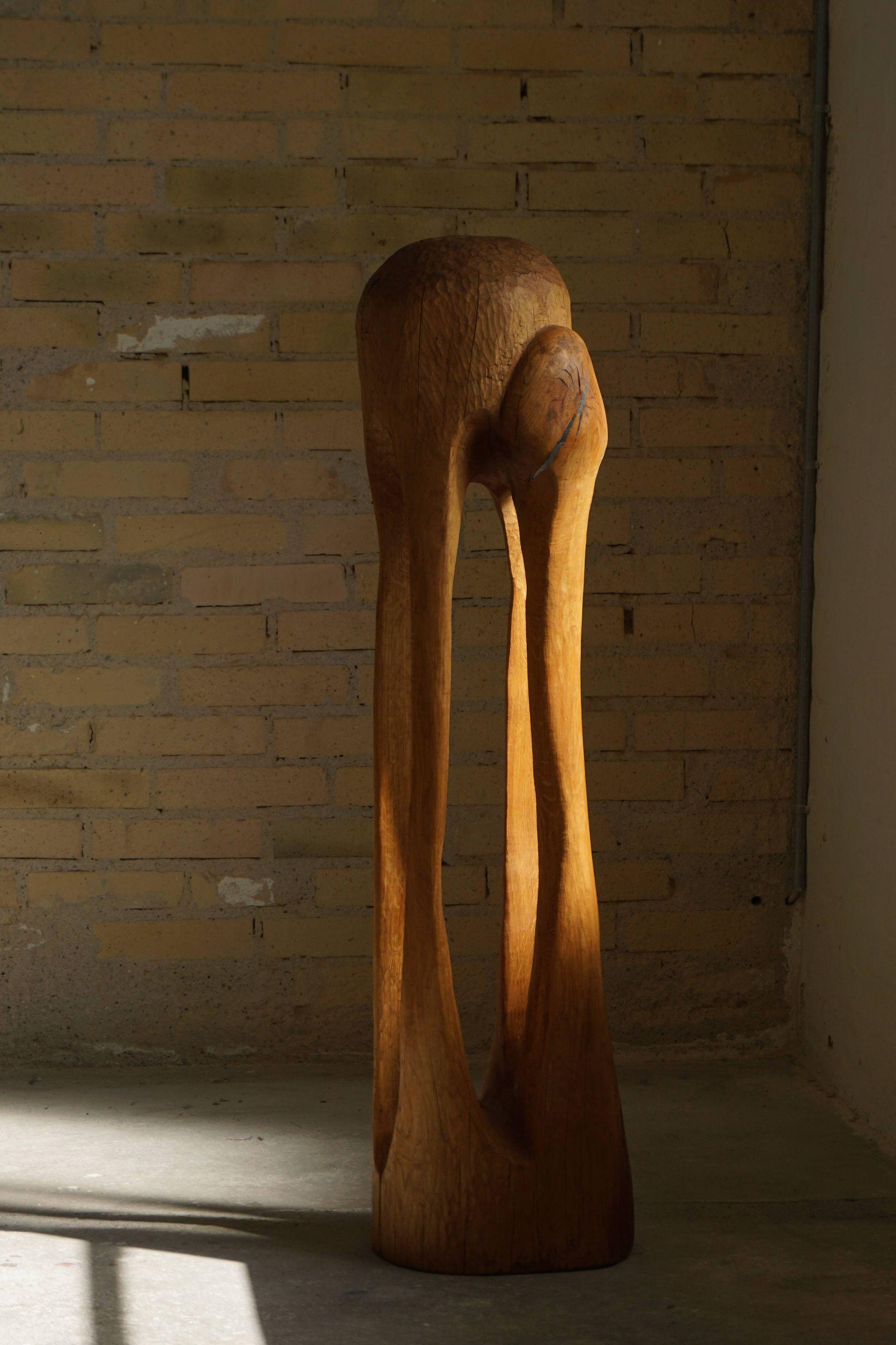 Wooden Sculpture by Danish Artist Ole Wettergren, 1980s 8