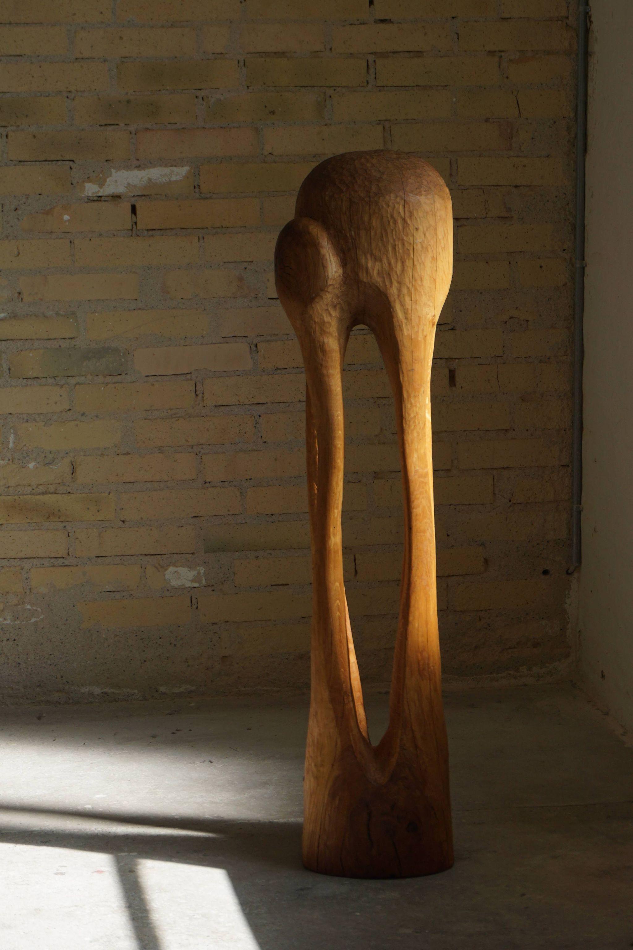 Wooden Sculpture by Danish Artist Ole Wettergren, 1980s 9