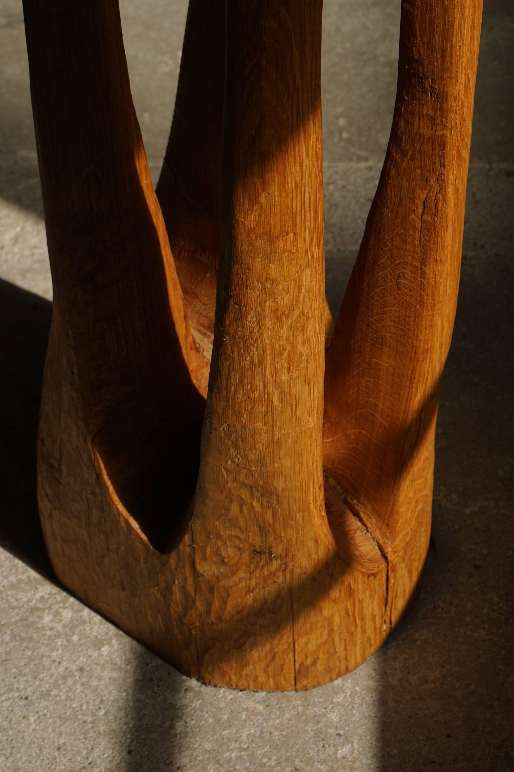 Oak Wooden Sculpture by Danish Artist Ole Wettergren, 1980s