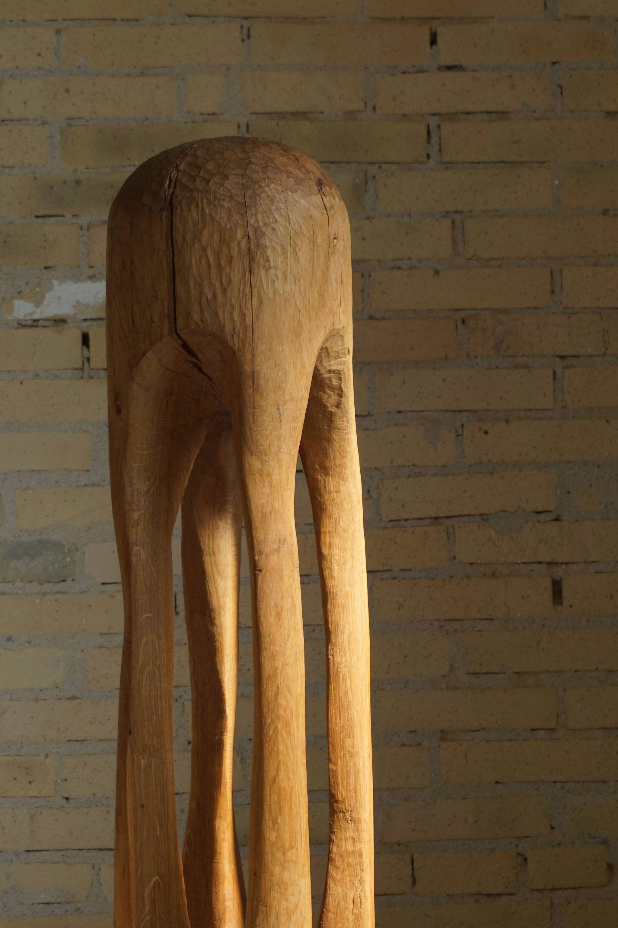 Wooden Sculpture by Danish Artist Ole Wettergren, 1980s 3
