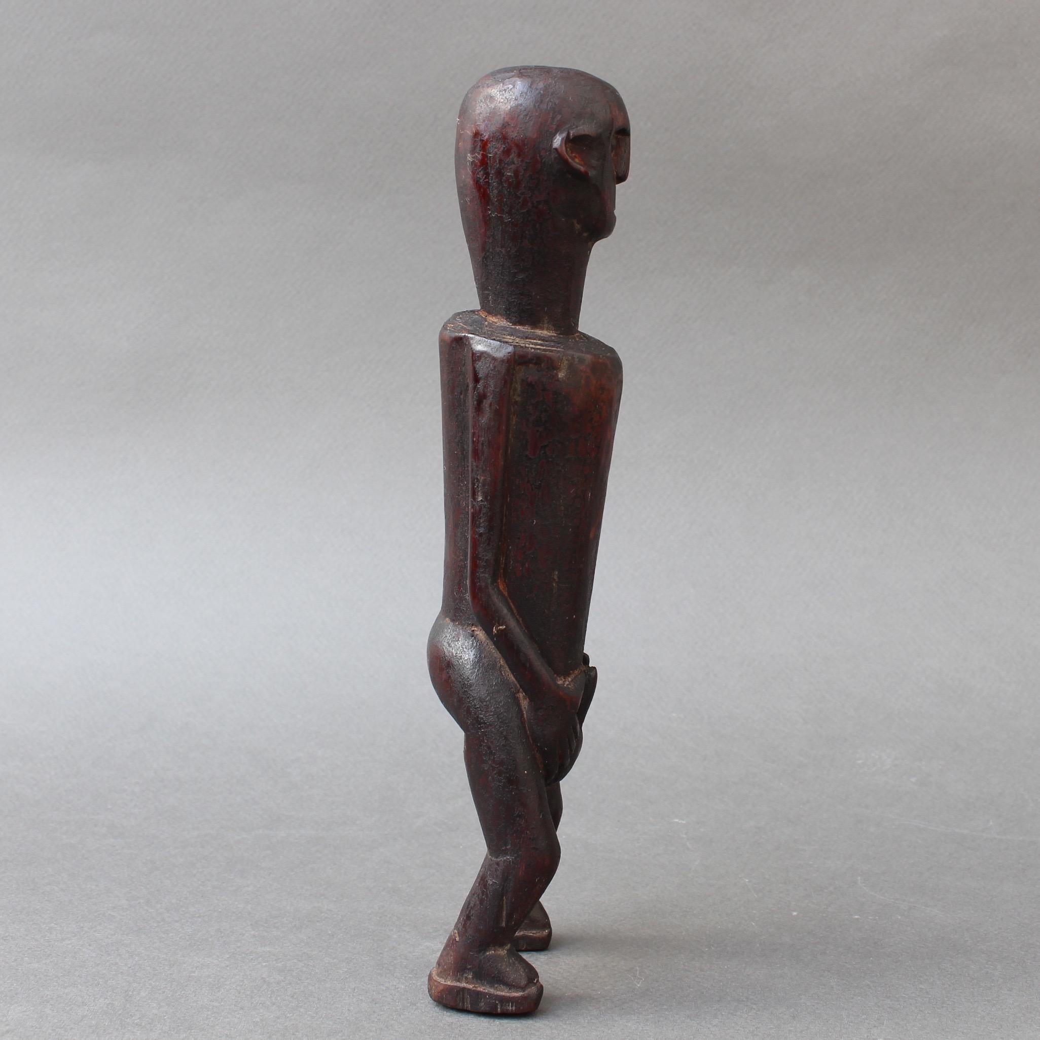 Tribal Wooden Sculpture or Carving of Fertility Figure from Sumba Island, Indonesia