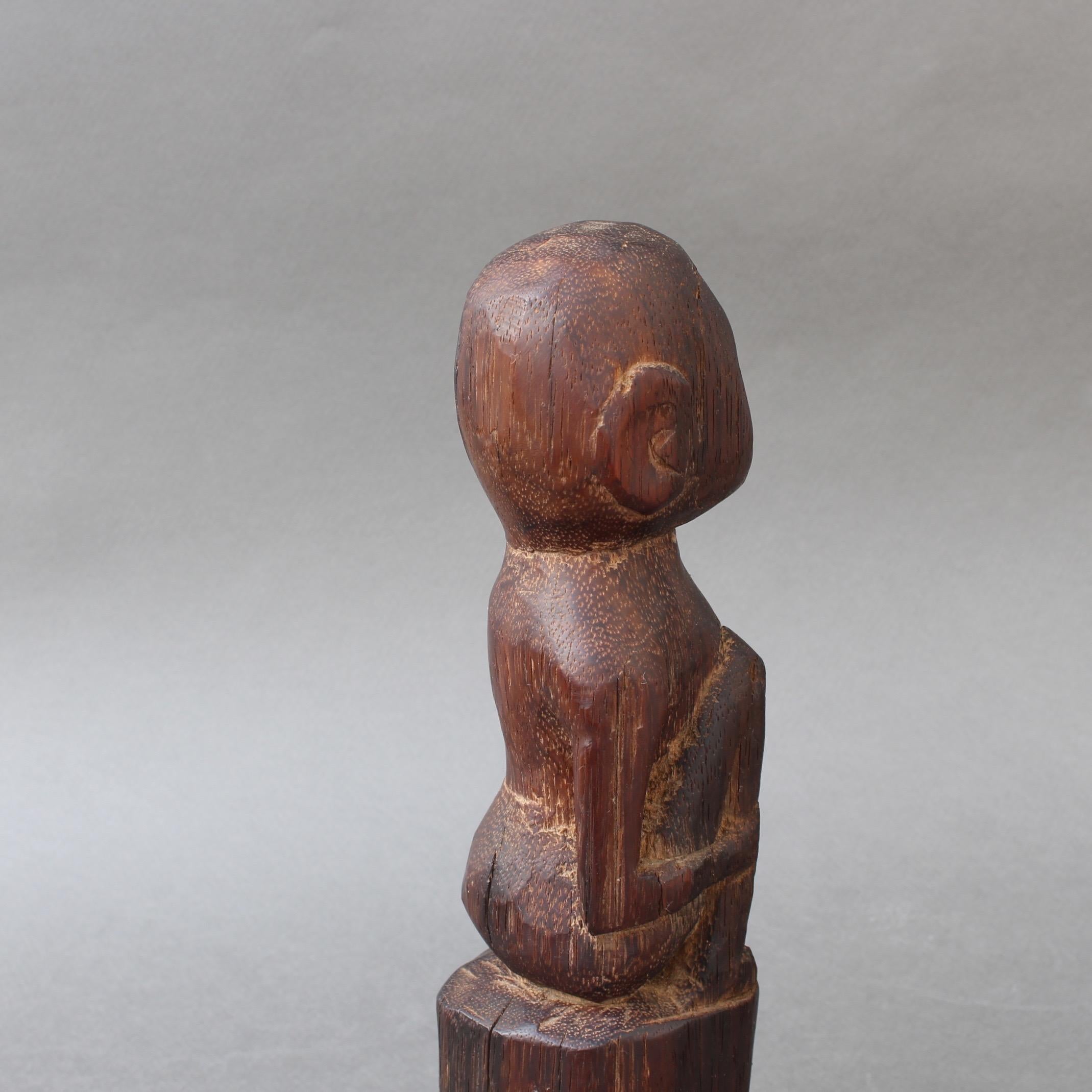 Wooden Sculpture or Carving of Sitting Figure from Sumba Island, Indonesia 4