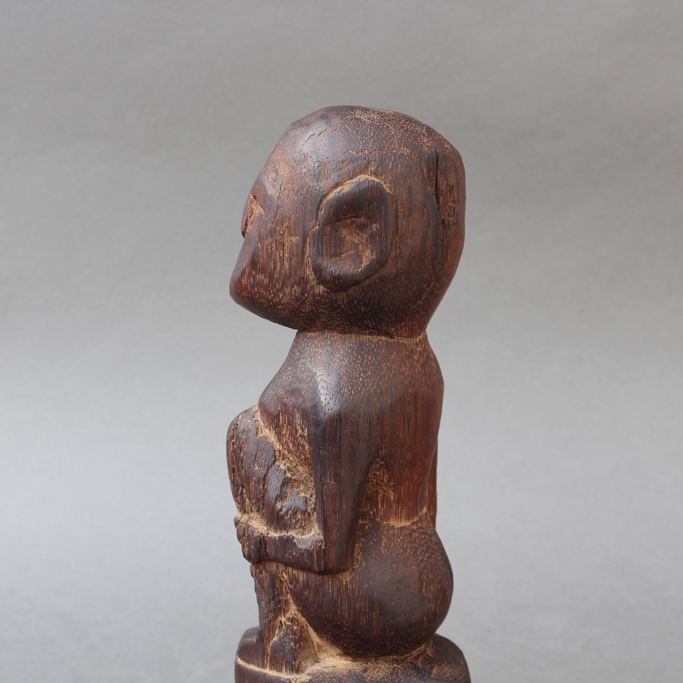 Wooden Sculpture or Carving of Sitting Figure from Sumba Island, Indonesia 6