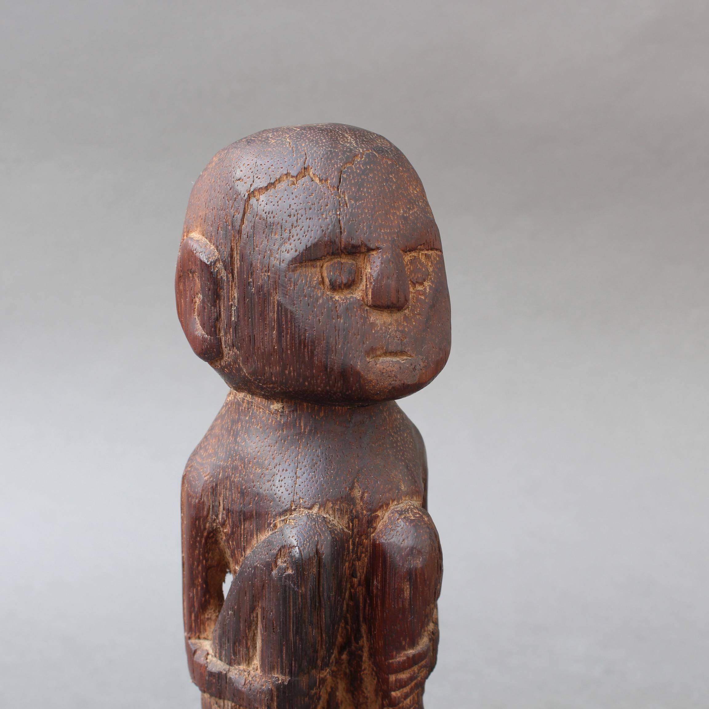Wooden Sculpture or Carving of Sitting Figure from Sumba Island, Indonesia 7