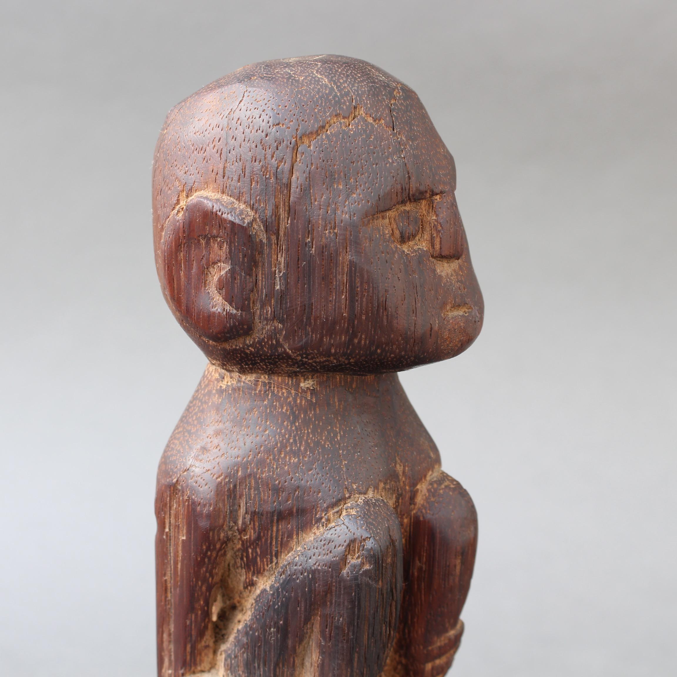 Wooden Sculpture or Carving of Sitting Figure from Sumba Island, Indonesia 10