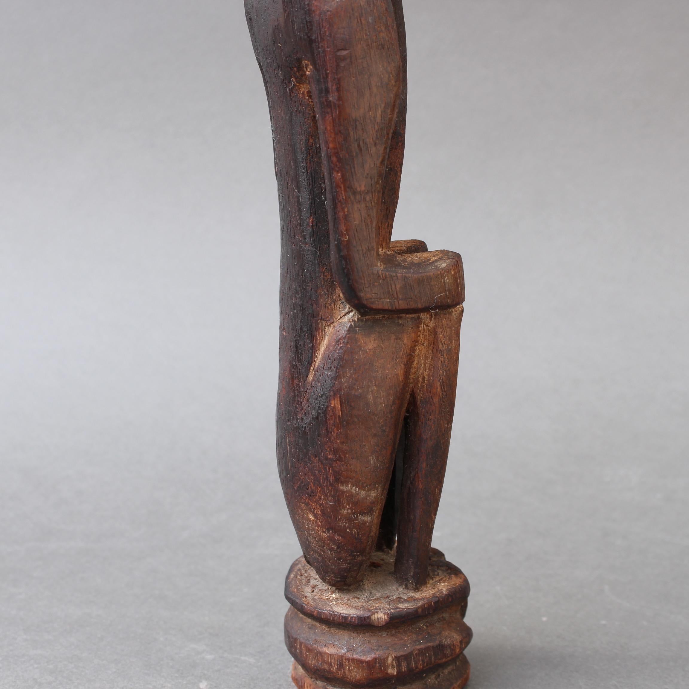 Wooden Sculpture or Carving of Sitting Figure from Sumba Island, Indonesia 10