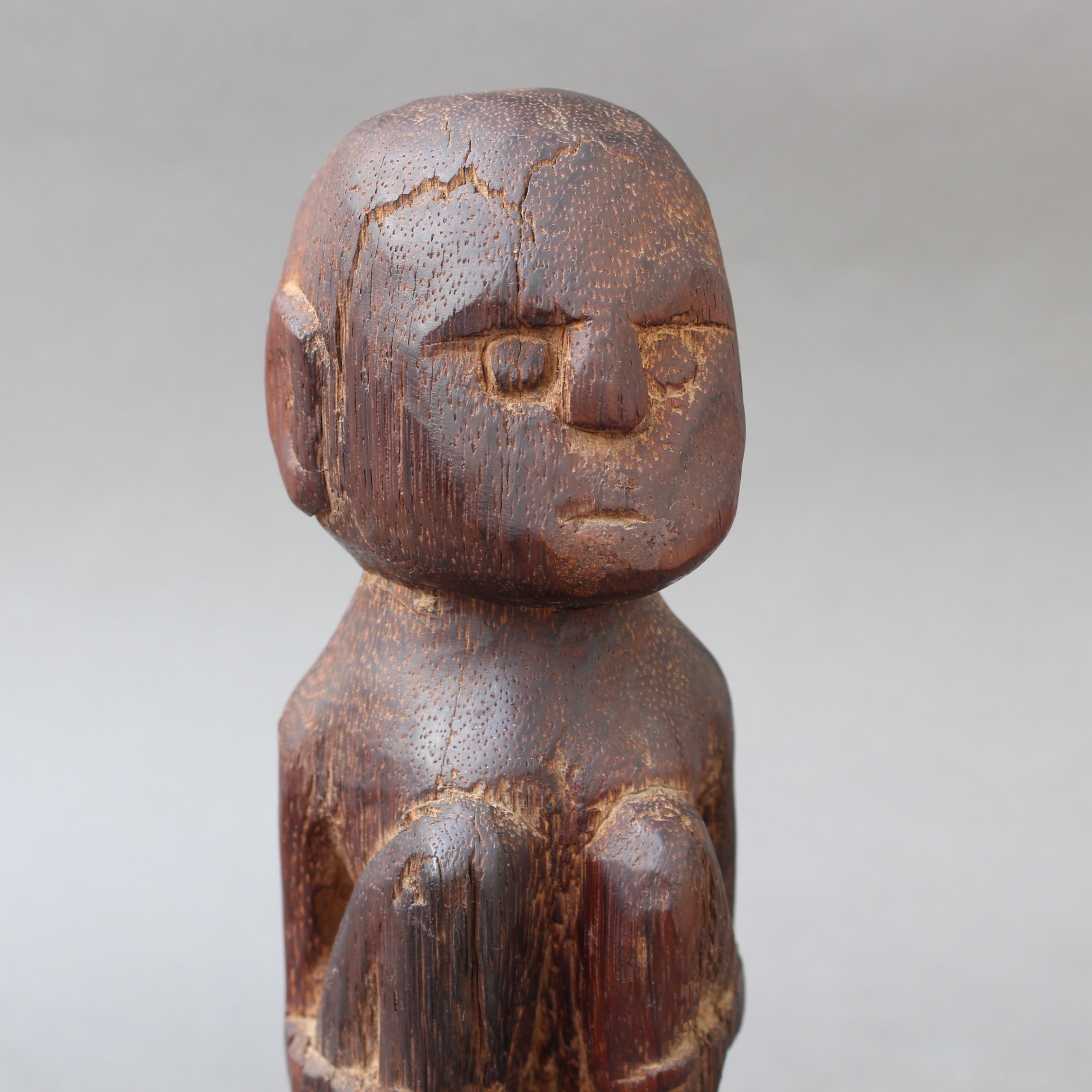 Wooden Sculpture or Carving of Sitting Figure from Sumba Island, Indonesia 11
