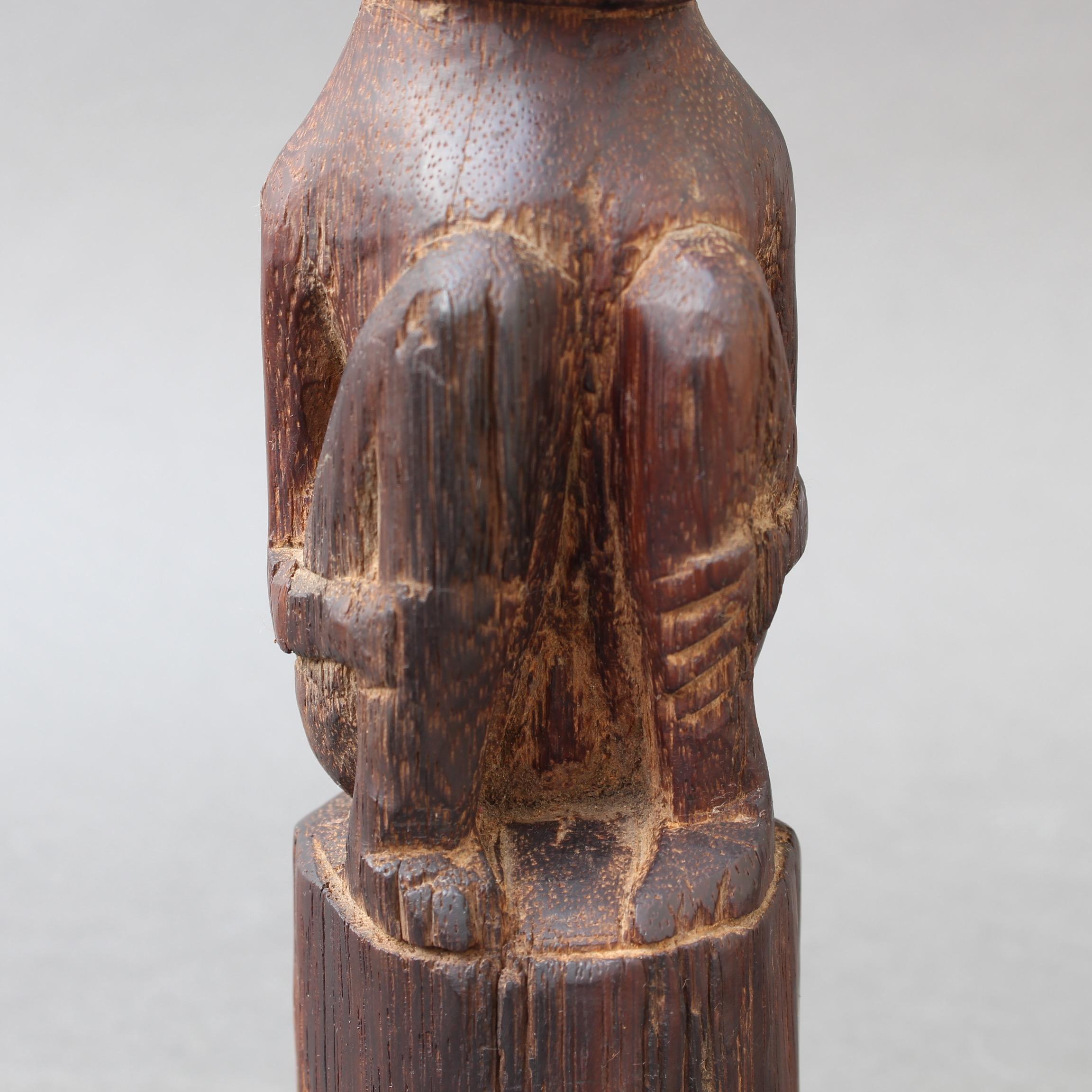 Wooden Sculpture or Carving of Sitting Figure from Sumba Island, Indonesia 12