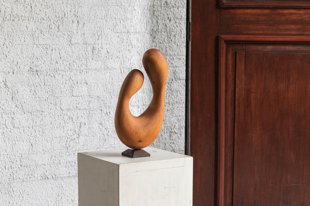 Minimalist Wooden Sculpture  For Sale