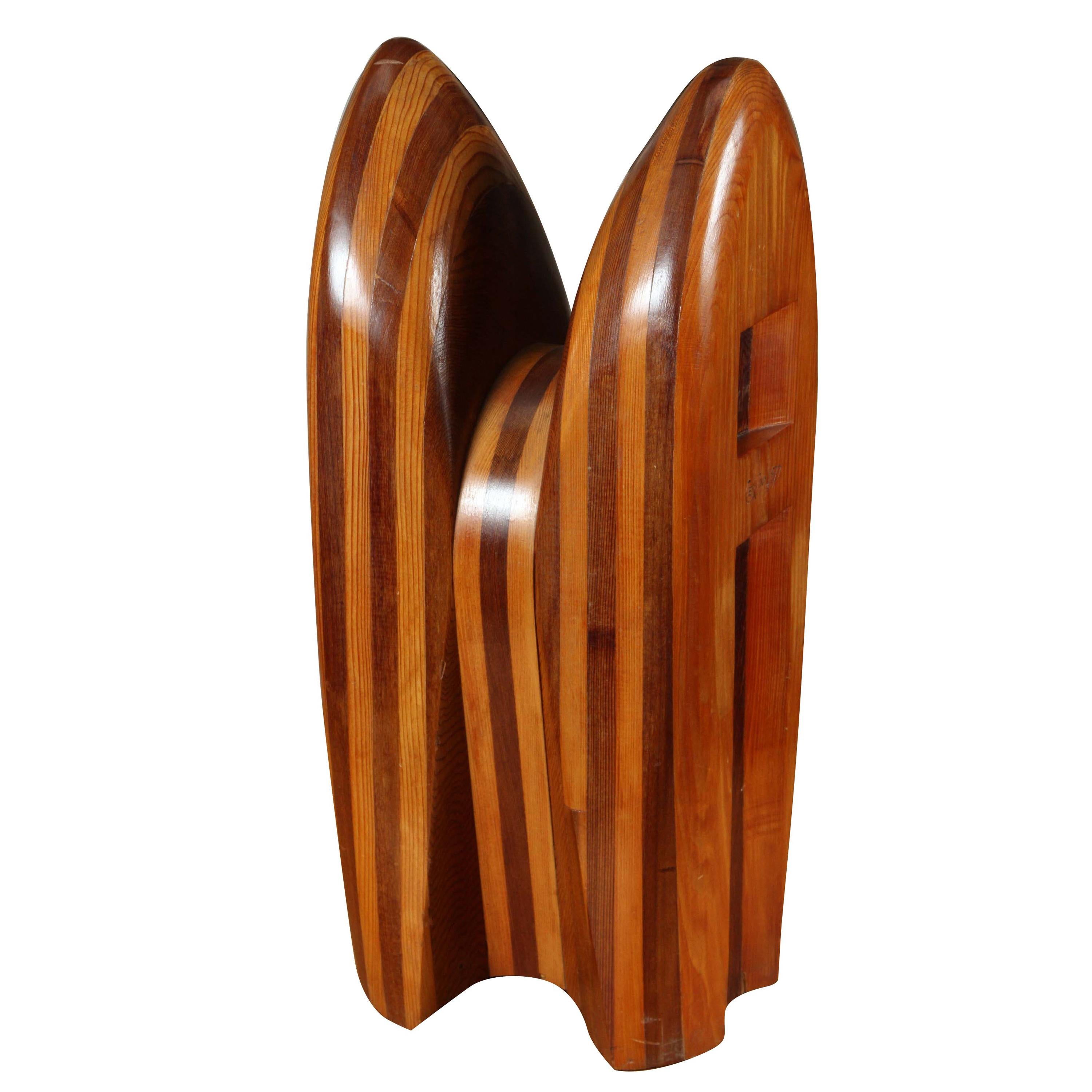 Abstract Wooden Sculpture by Cervino