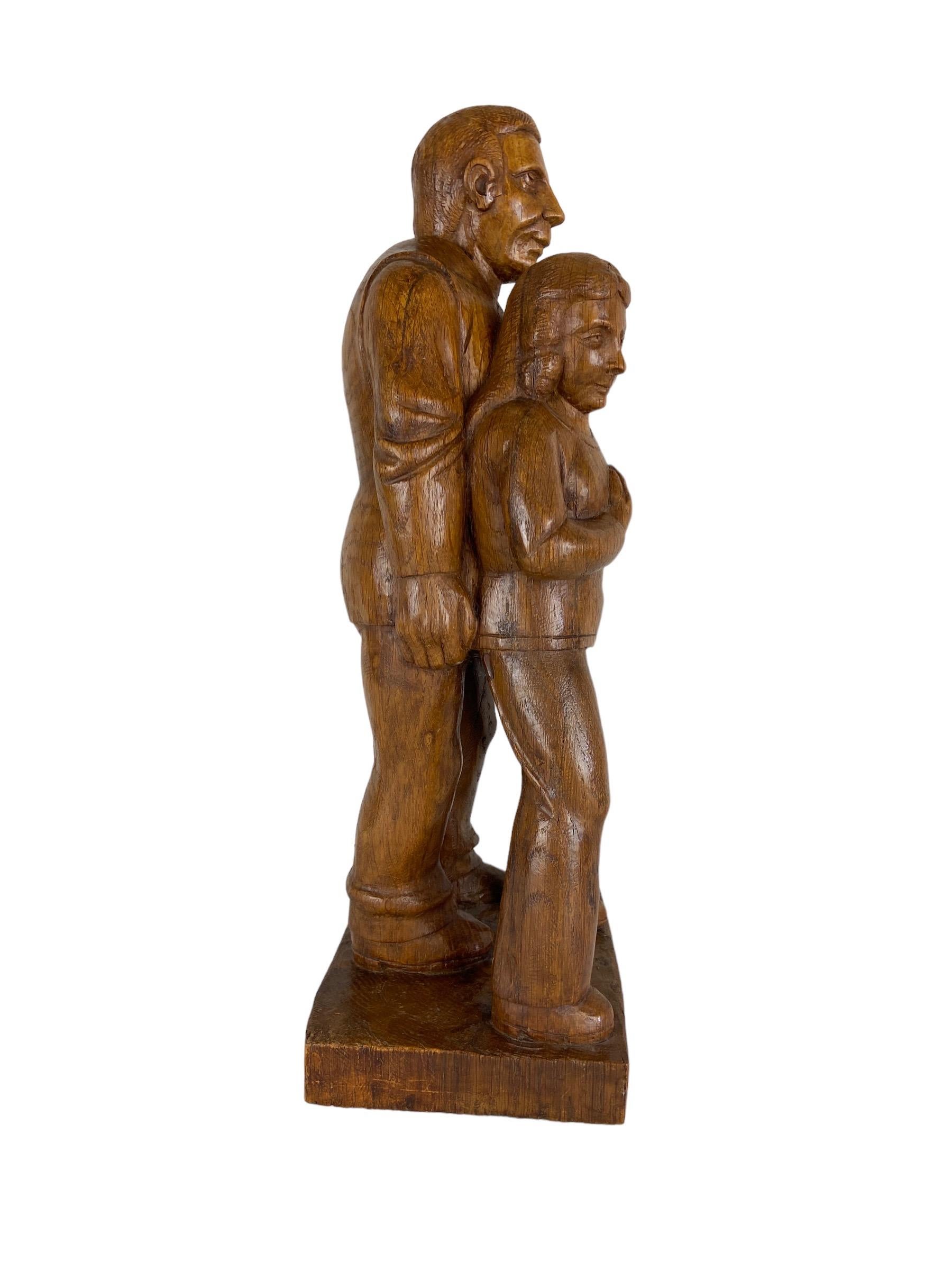Wooden sculpture signed “G.G. Ysen”. Rare piece of art from The Netherlands.

Height 45 cm width 19 cm depth 13 cm.