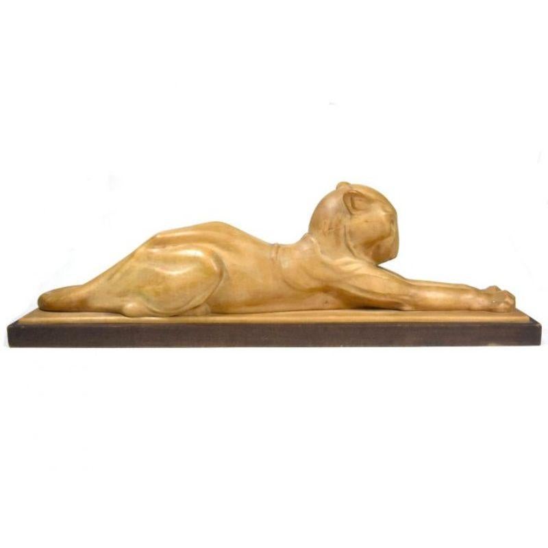 Sculpture in direct maple or lemon tree carving of a reclining panther by Noël Ange Martini Art Deco period 7 cm wide and 22 cm high

Additional information:
Material: Fruit woods.