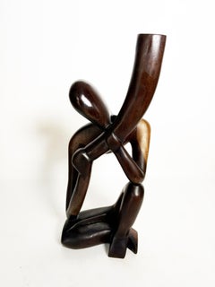 Wooden sculpture of a woman's bust, France, 1980