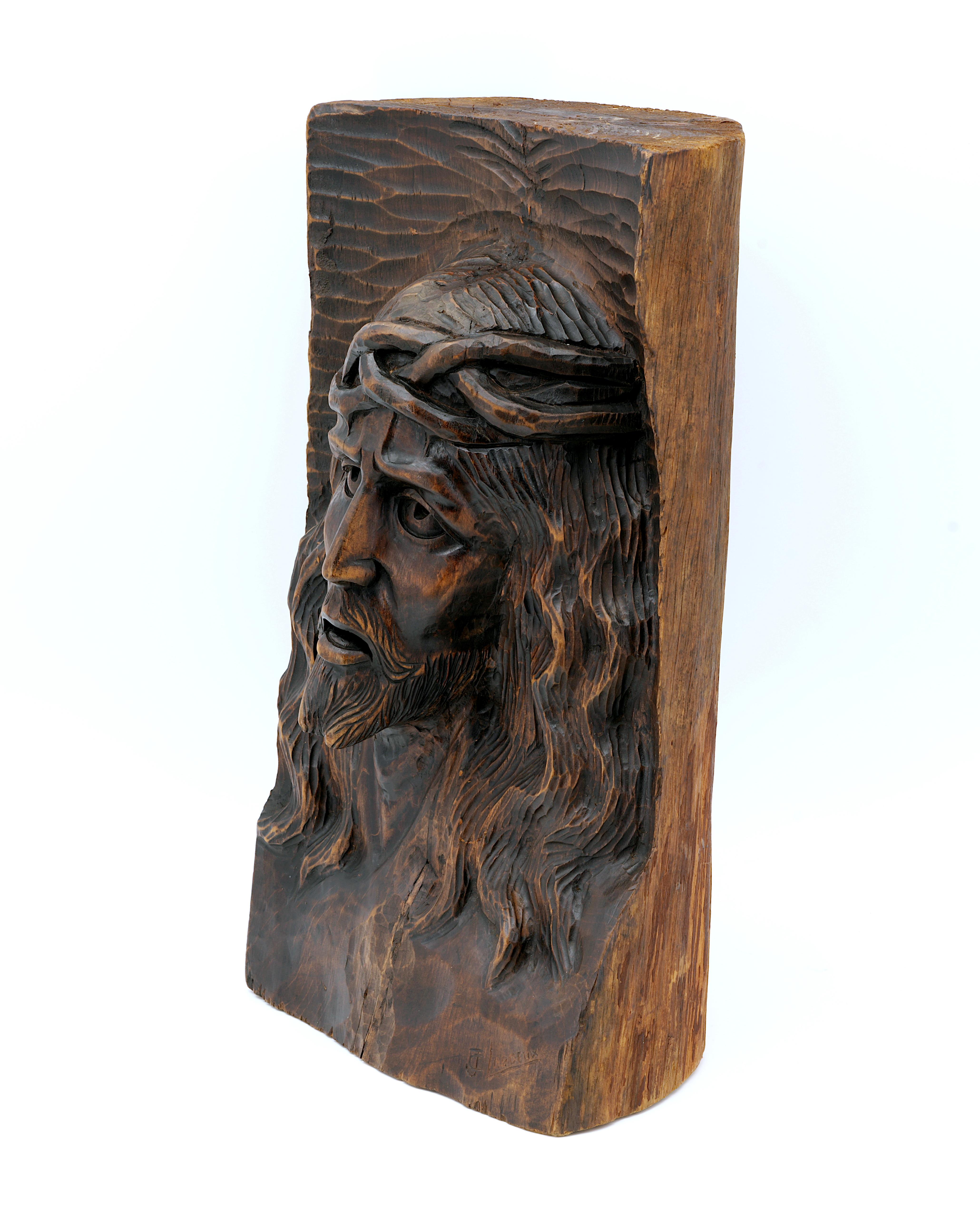Francese Scultura in legno di Gesù Cristo di Jean-Claude Lardeux Francia anni '60 in vendita