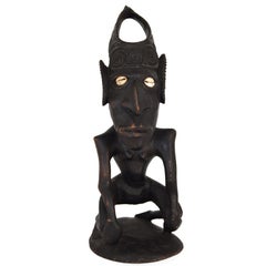 Wooden Sculpture of Male Figure from Papua, New Guinea