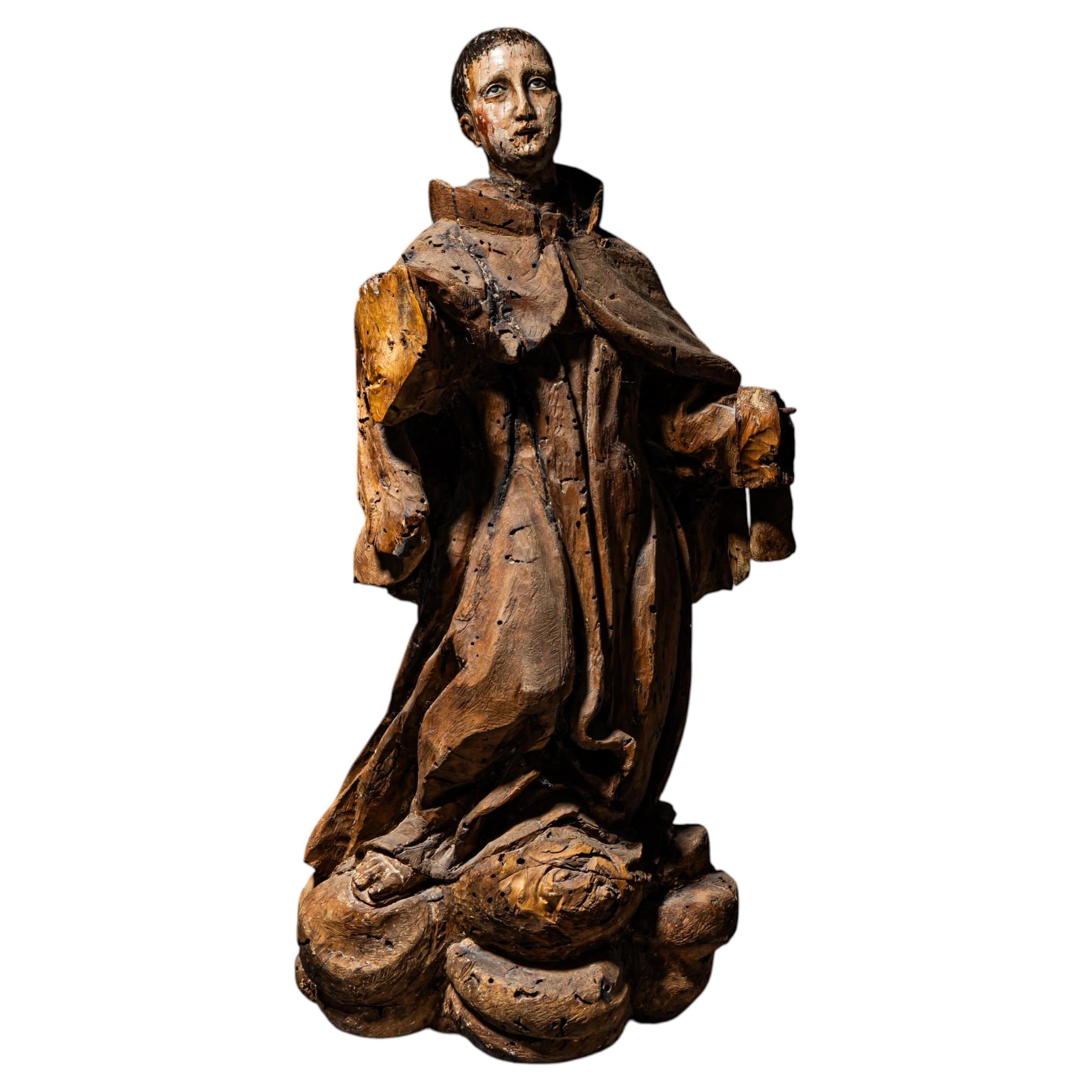 Wooden Sculpture of Saint Francis of Assisi, 18th Century