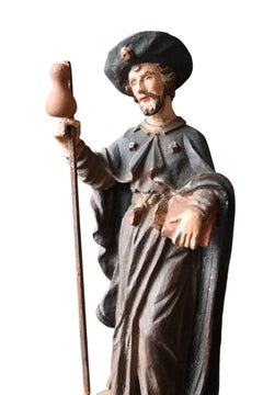 Wooden Sculpture Of Saint James The Great, 18th Century (tyrolean School)