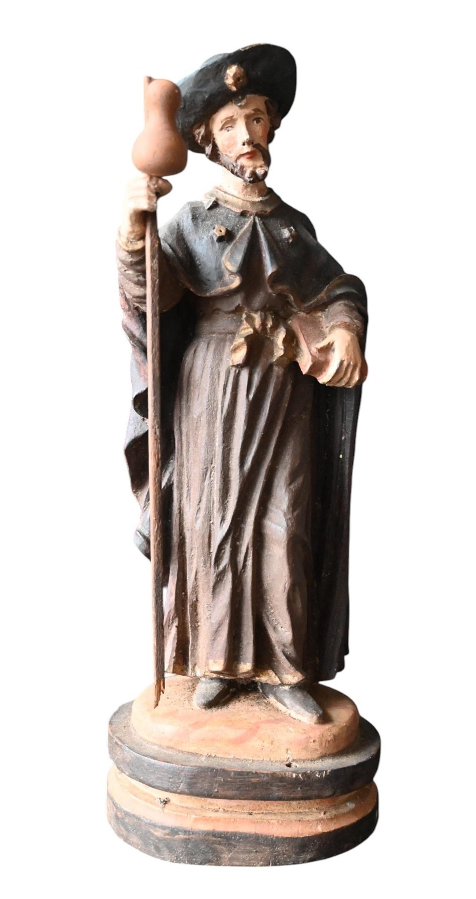 Scultura in legno di San Giacomo Maggiore, XVIII secolo (Scuola tirolese) In condizioni buone in vendita a Bilzen, BE