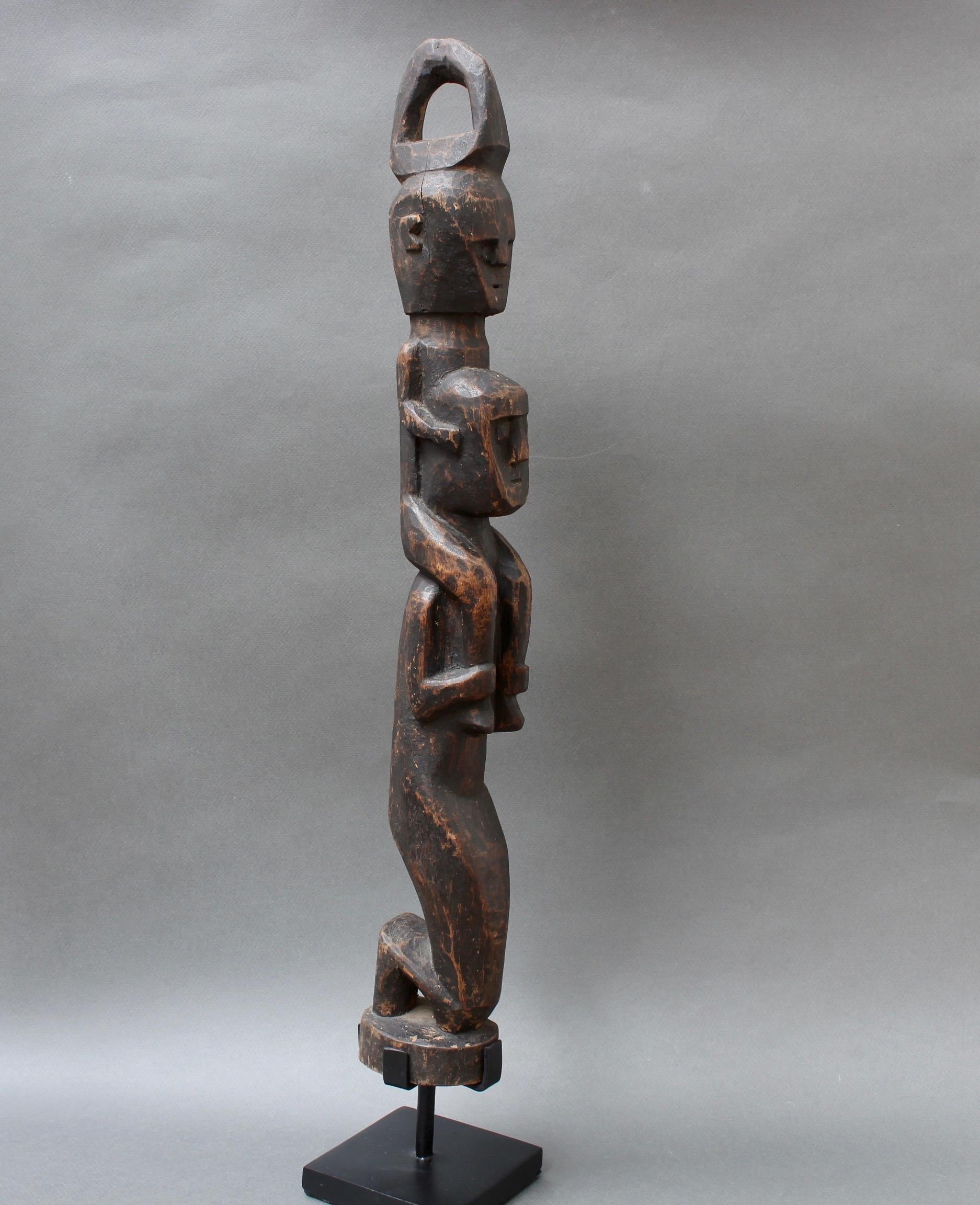 Hand-Carved Wooden Sculpture of Totemic Figures from Timor Island, Indonesia, circa 1970s