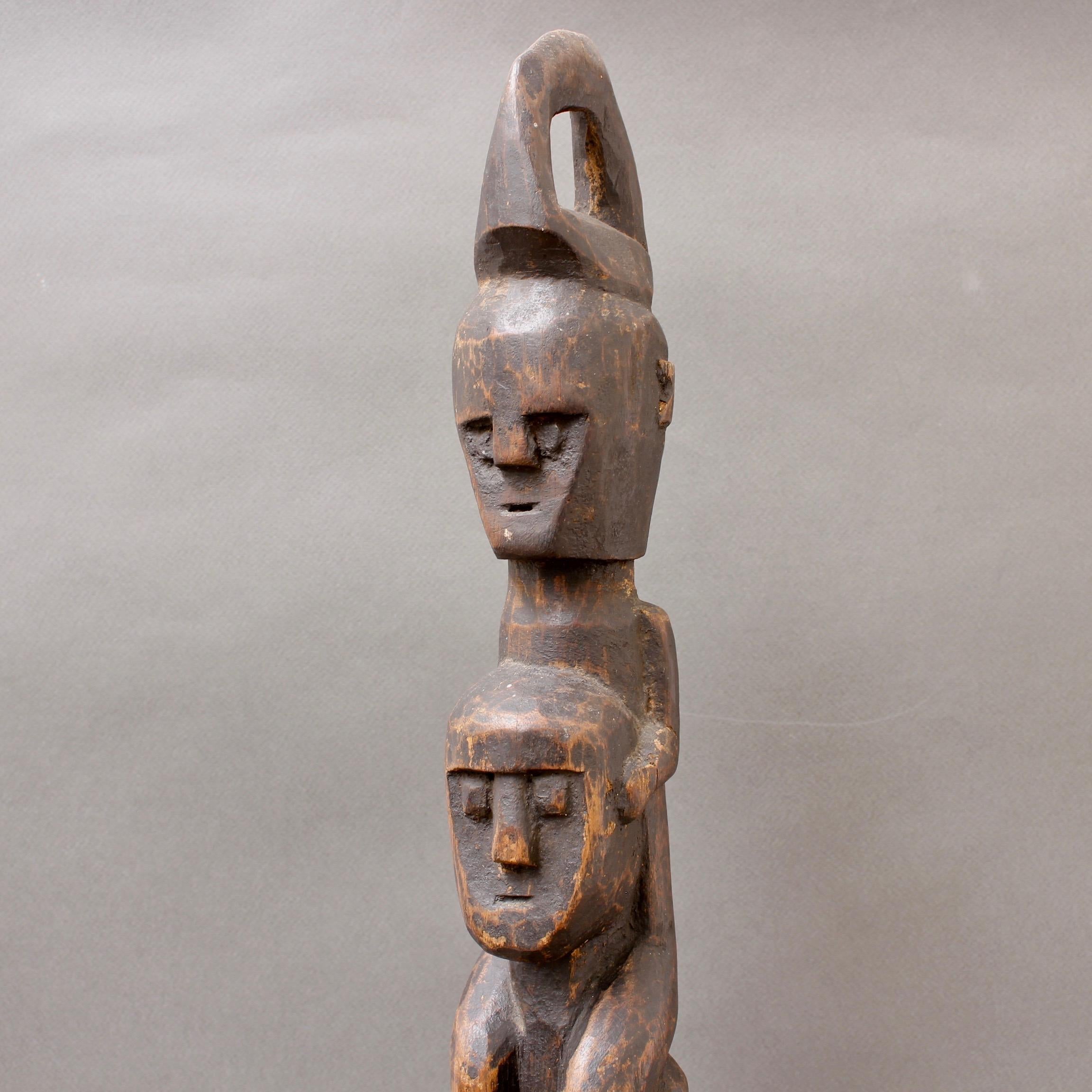 Wooden Sculpture of Totemic Figures from Timor Island, Indonesia, circa 1970s In Fair Condition In London, GB