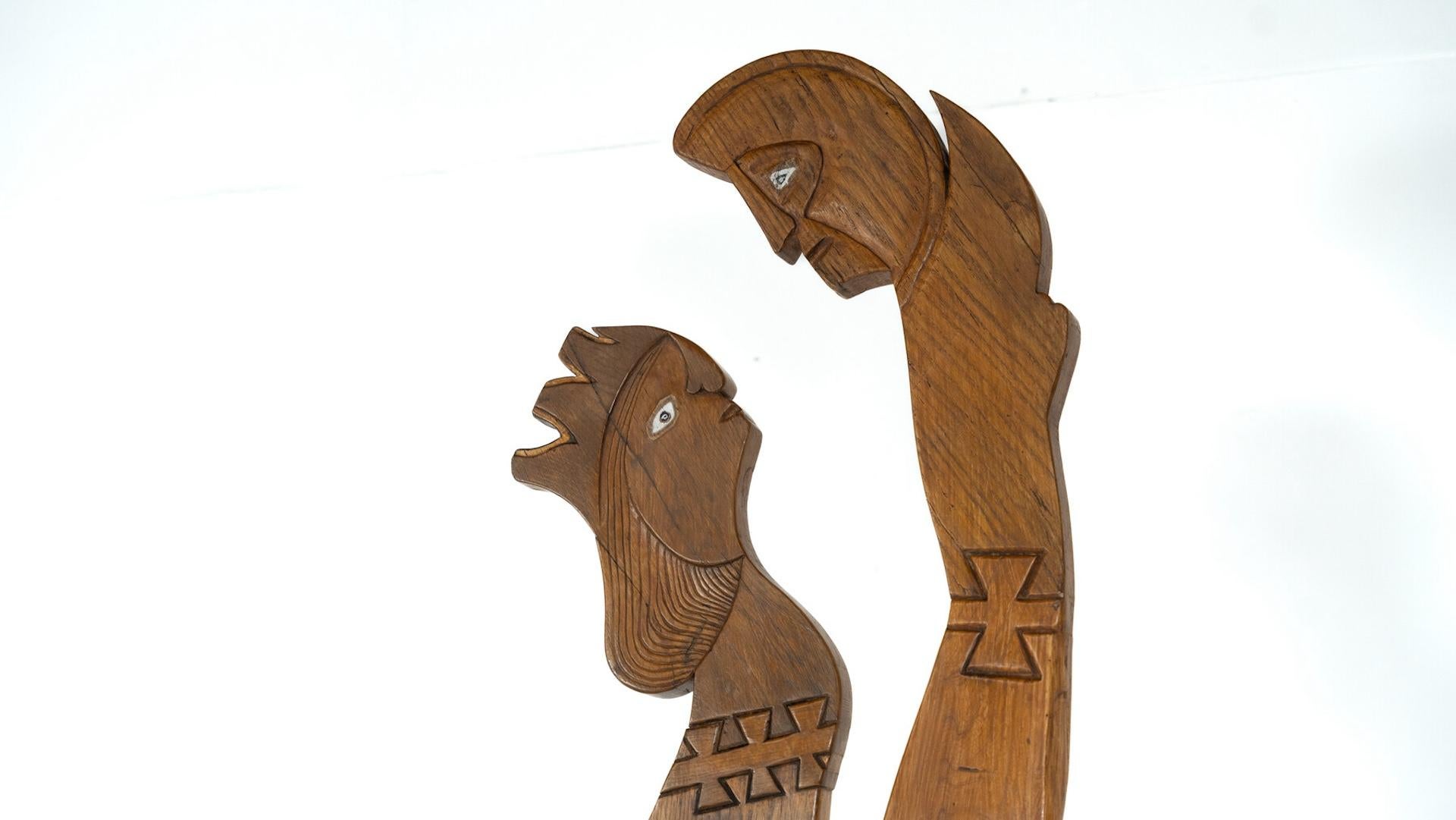 Scultura in legno raffigurante una coppia di Luciano Bertolotto, Italia, anni '90 in vendita 2