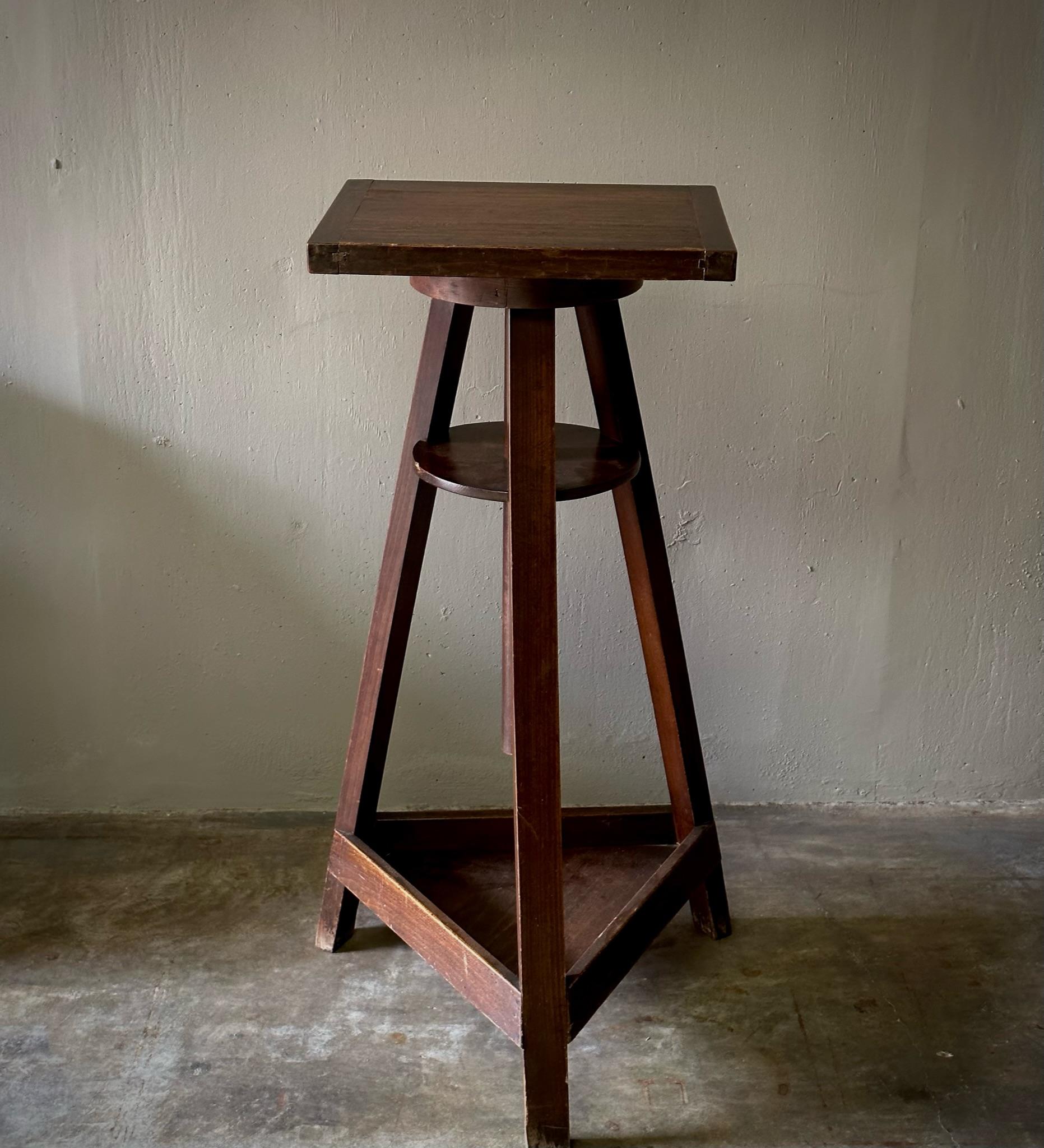 French Wooden Sculpture Studio Pedestal