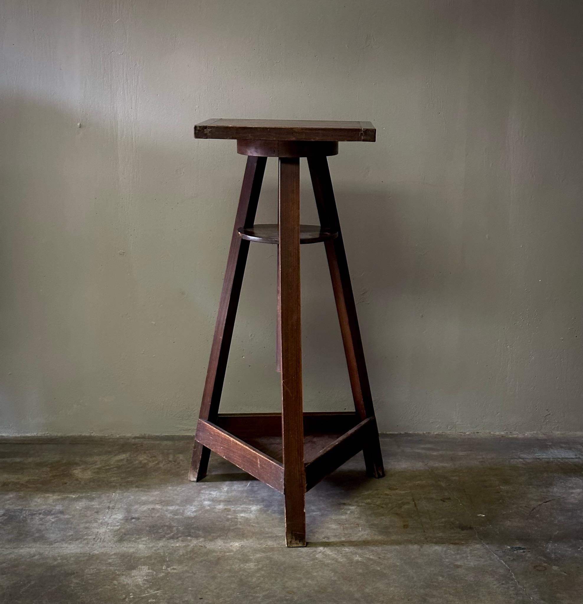 Early 20th Century Wooden Sculpture Studio Pedestal