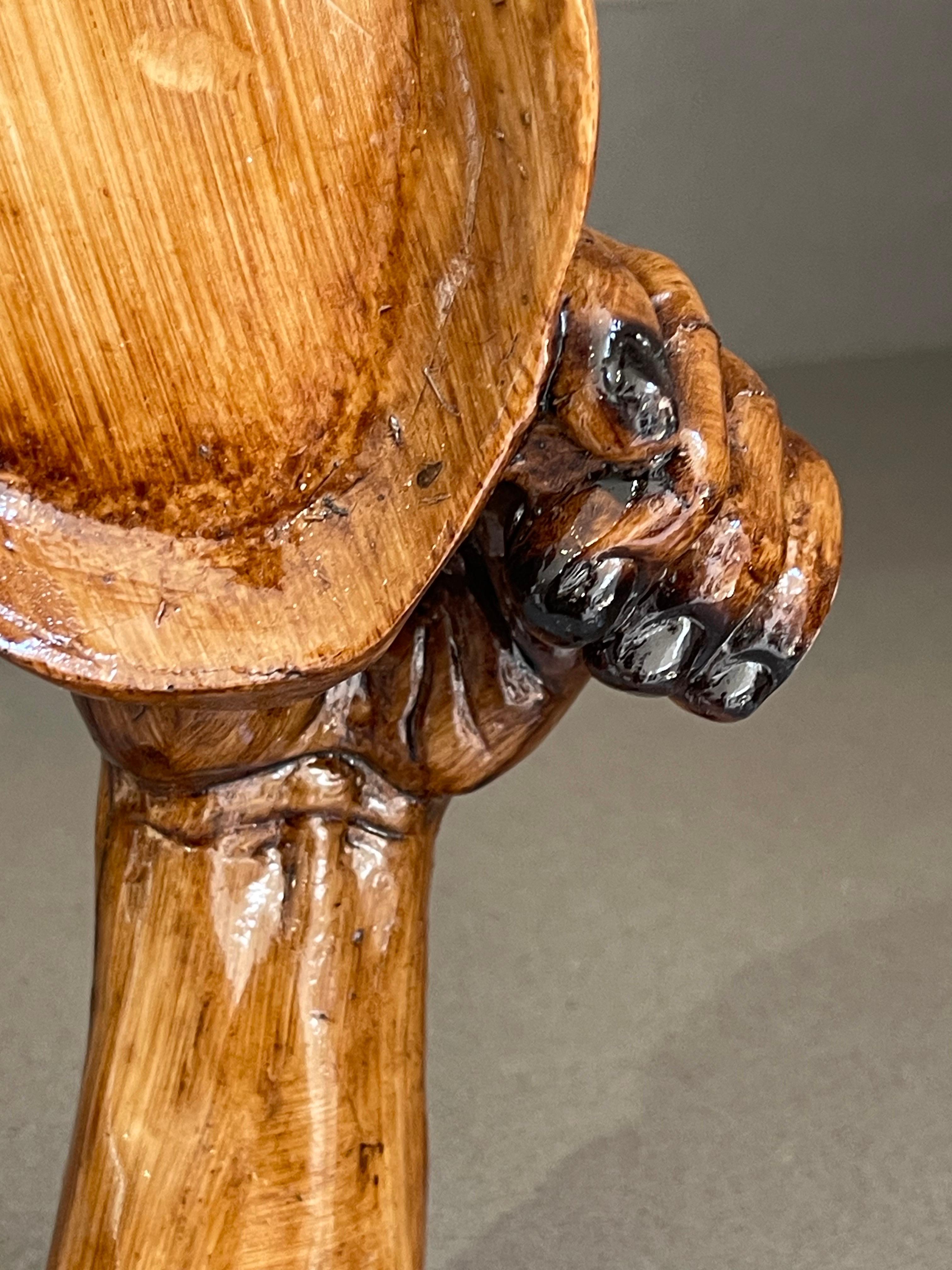 Sculture in legno Porta libri Set di 3 Figurina decorativa pensante di Porta libri in vendita 2
