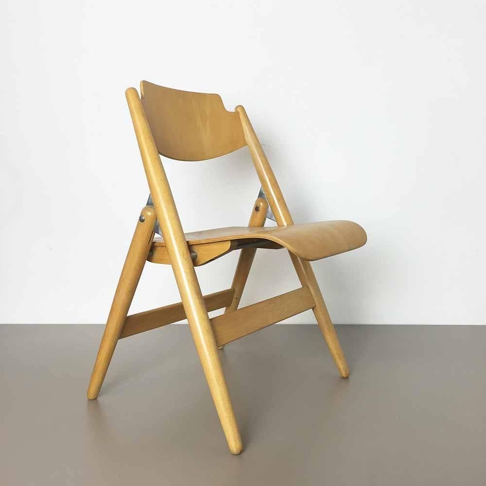 Mid-Century Modern Wooden SE18 Children's Chair by Egon Eiermann for Wilde & Spieth, Germany 1950s For Sale