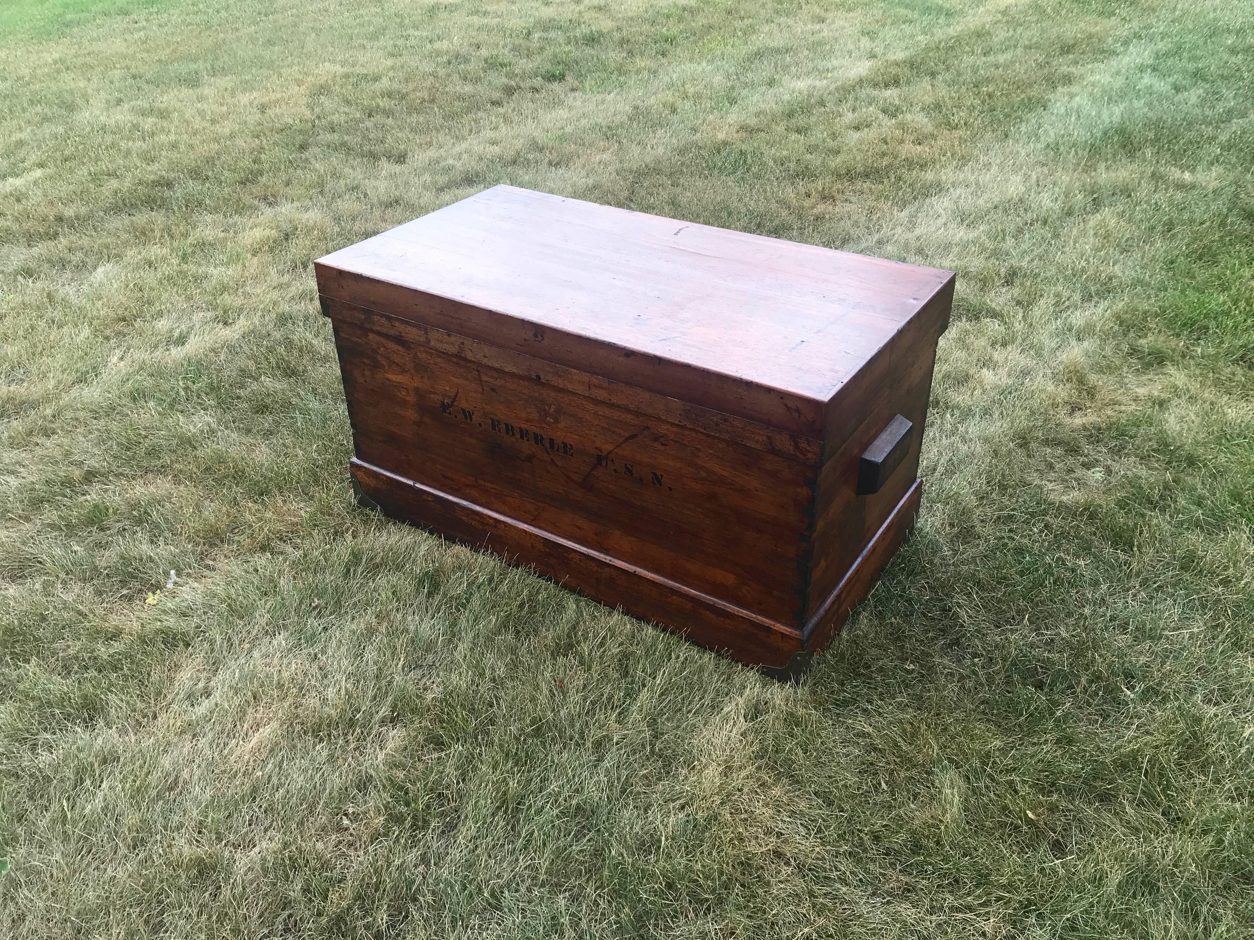 Wooden sea chest with admiral 