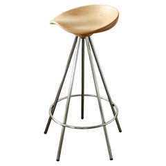Seduta in legno, Jamaica Stool, di Pepe Cortes, Faggio massiccio verniciato, alta, 2015