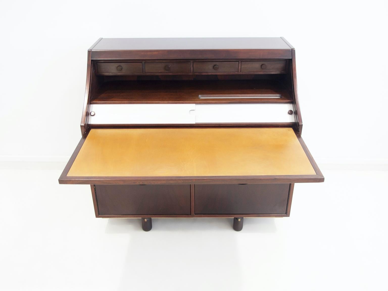 Wooden Secretary Desk by Gianfranco Frattini for Bernini For Sale 2