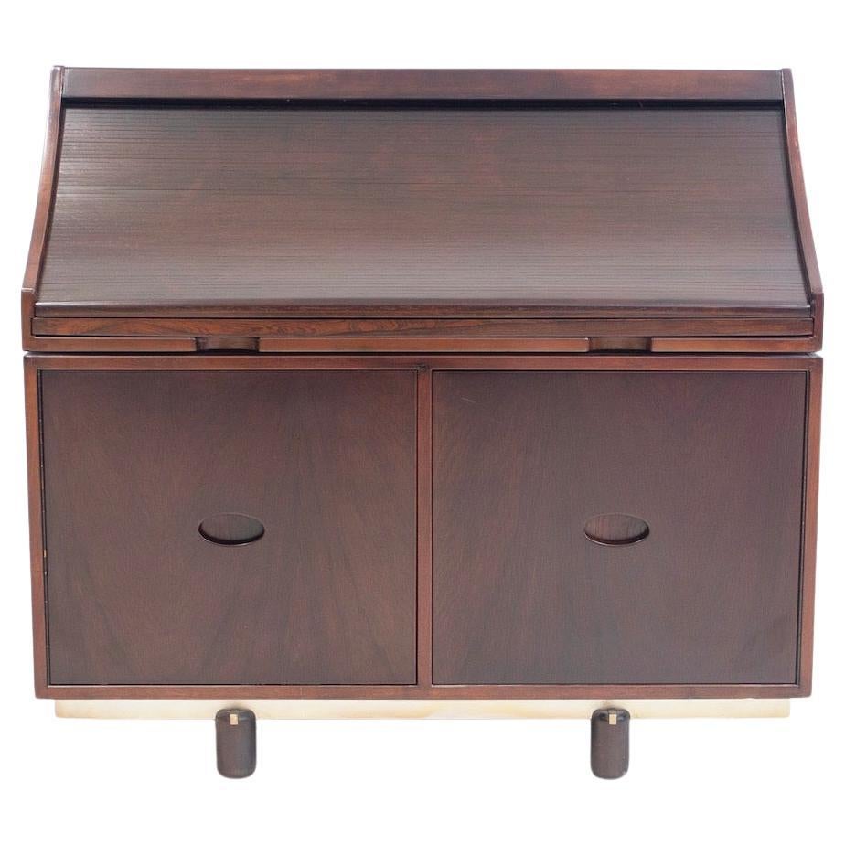 Wooden Secretary Desk by Gianfranco Frattini for Bernini For Sale
