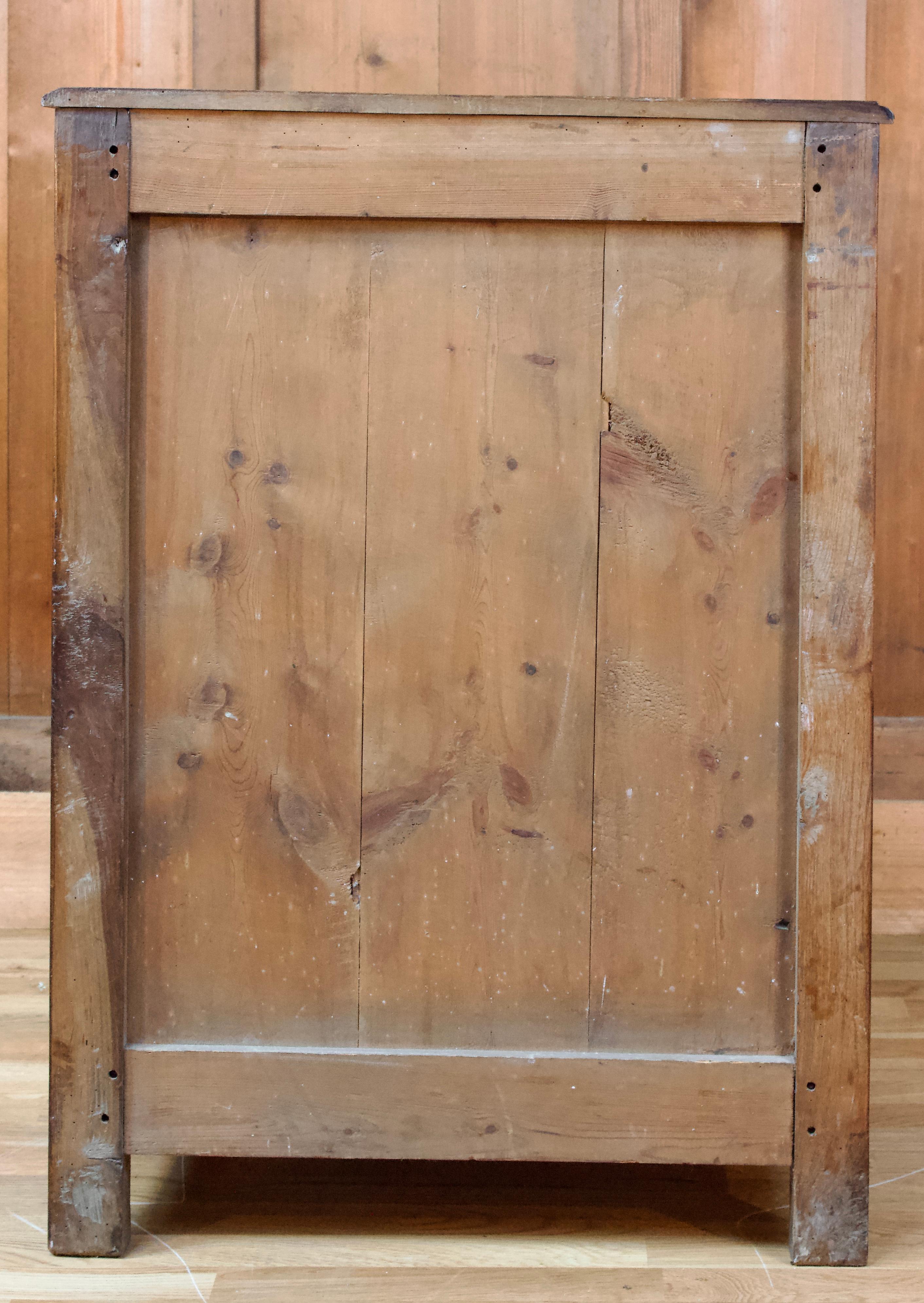 Wooden Secretary Rustic with Flap 19th Century In Good Condition For Sale In Beuzevillette, FR