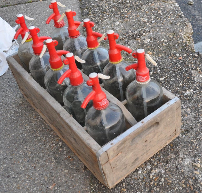 Wooden Seltzer Bottle Crate For Sale at 1stDibs wine bottle crates