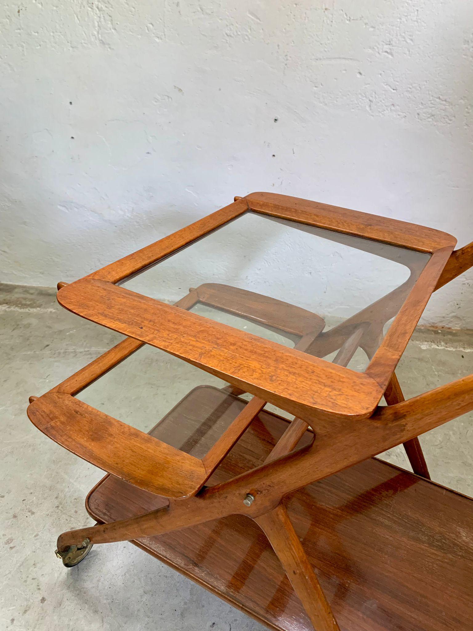 Wooden service trolley model 65 design by Ico Parisi, 1950s, Italy in vendita 4
