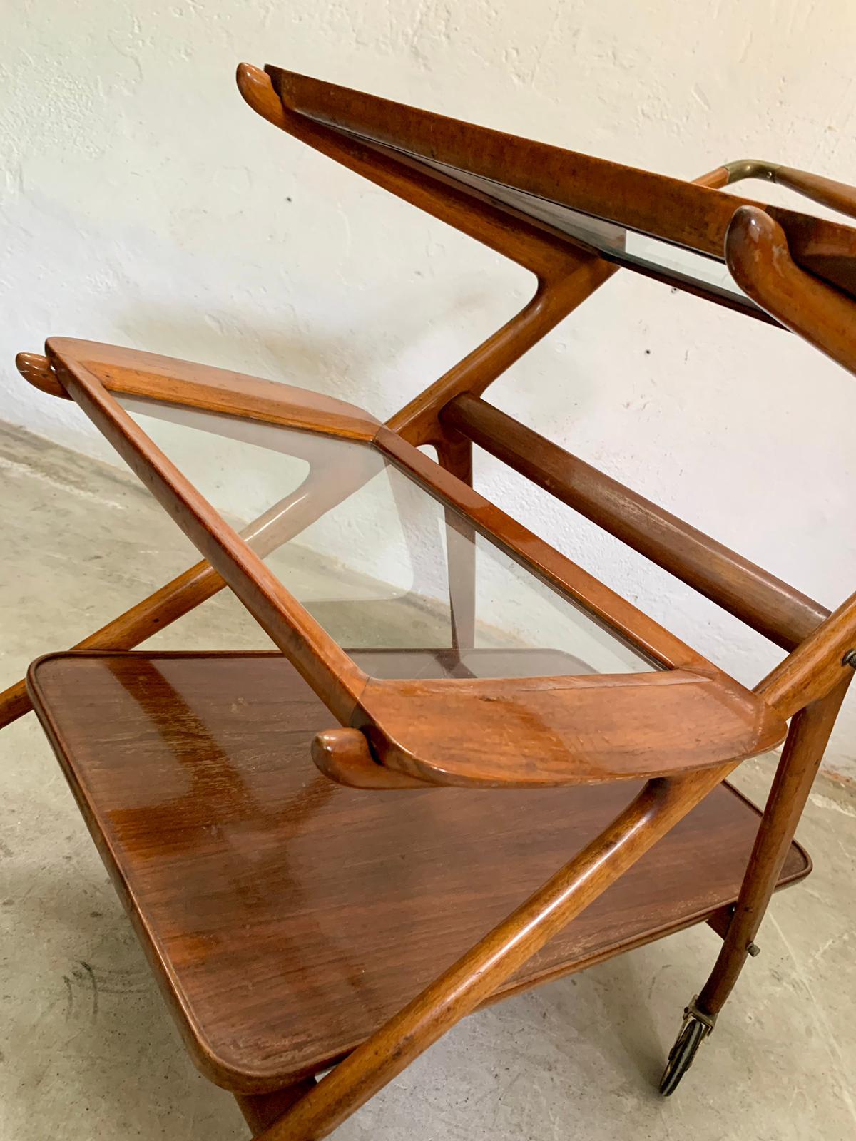 Wooden service trolley model 65 design by Ico Parisi, 1950s, Italy in vendita 5