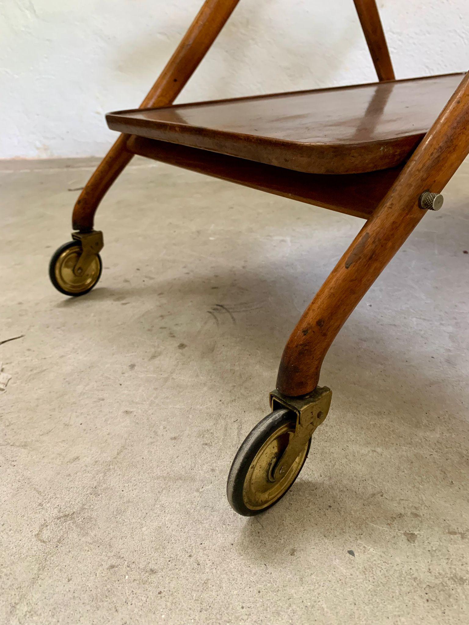 Wooden service trolley model 65 design by Ico Parisi, 1950s, Italy in vendita 6
