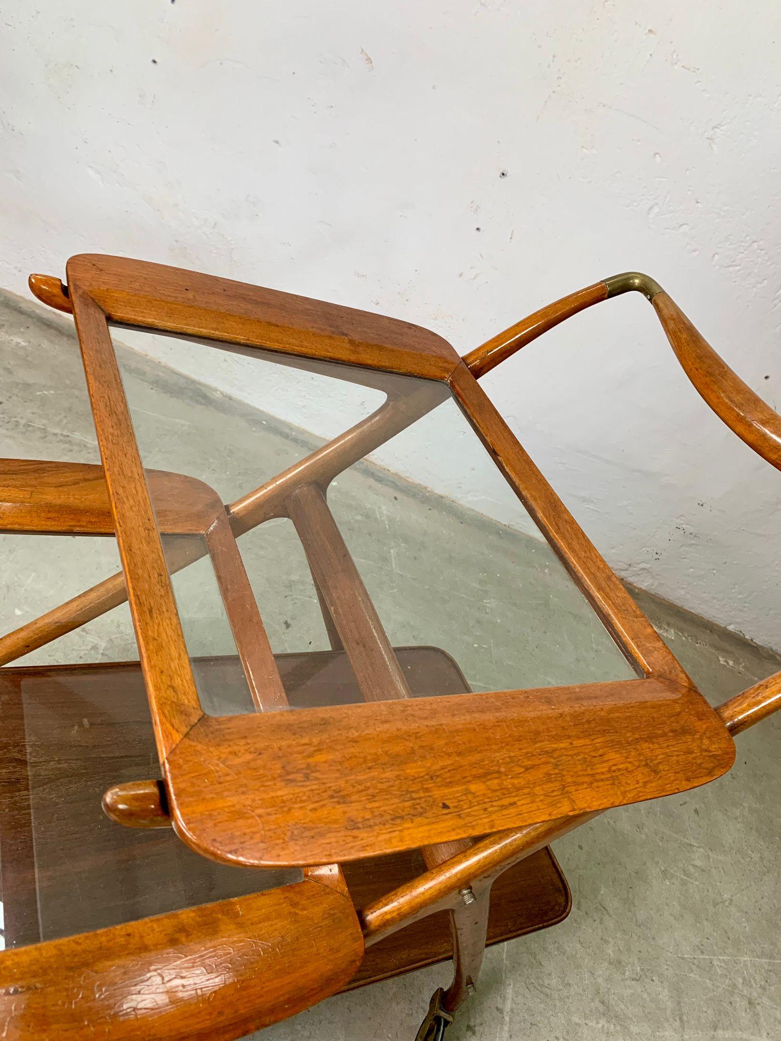 Wooden service trolley model 65 design by Ico Parisi, 1950s, Italy in vendita 2