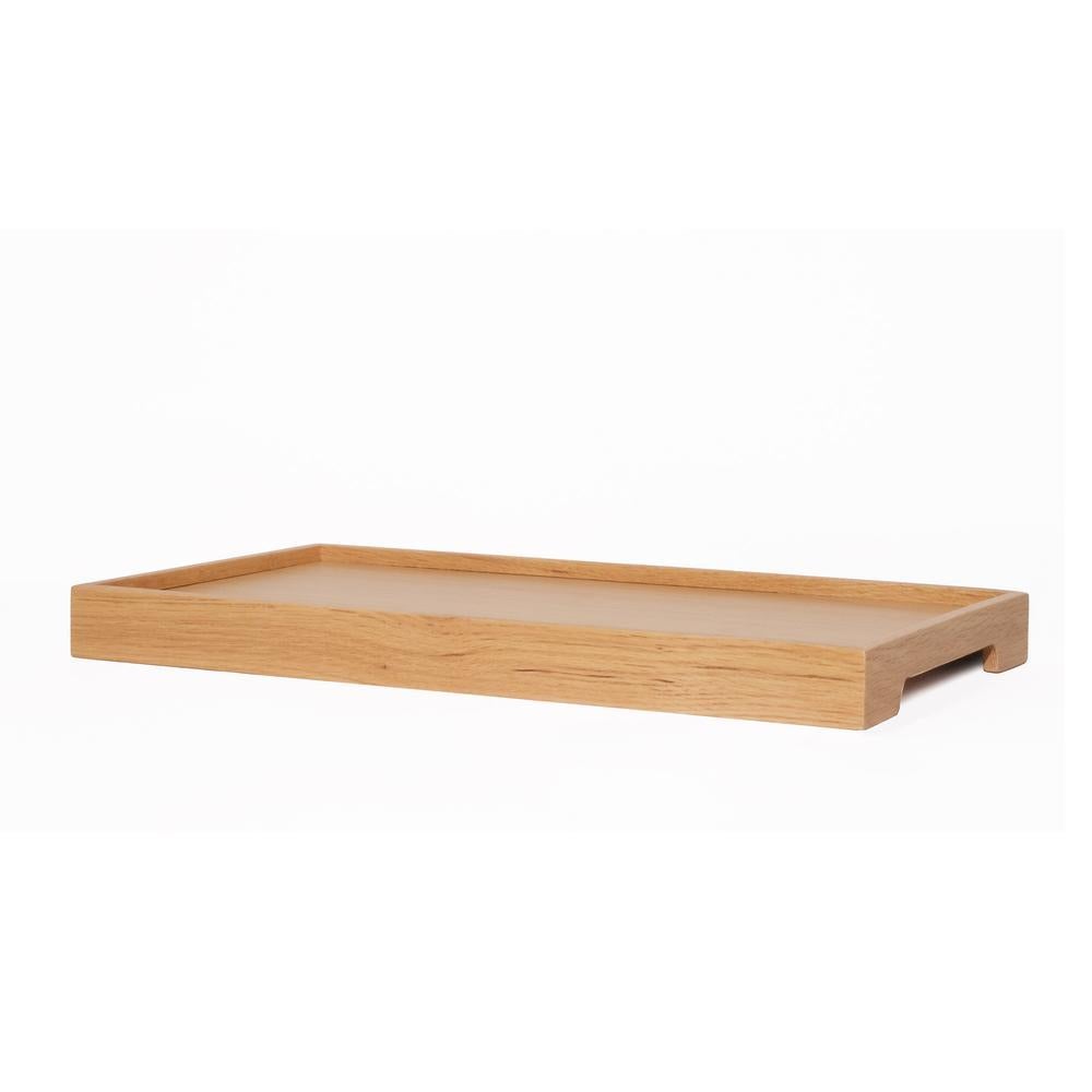 The EDGE Series Solid Oak Serving Tray is a refined fusion of natural elegance and durable craftsmanship, designed entirely from natural oak wood. Its sleek rectangular form features solid oak side panels and a base made of high-quality MDF with oak