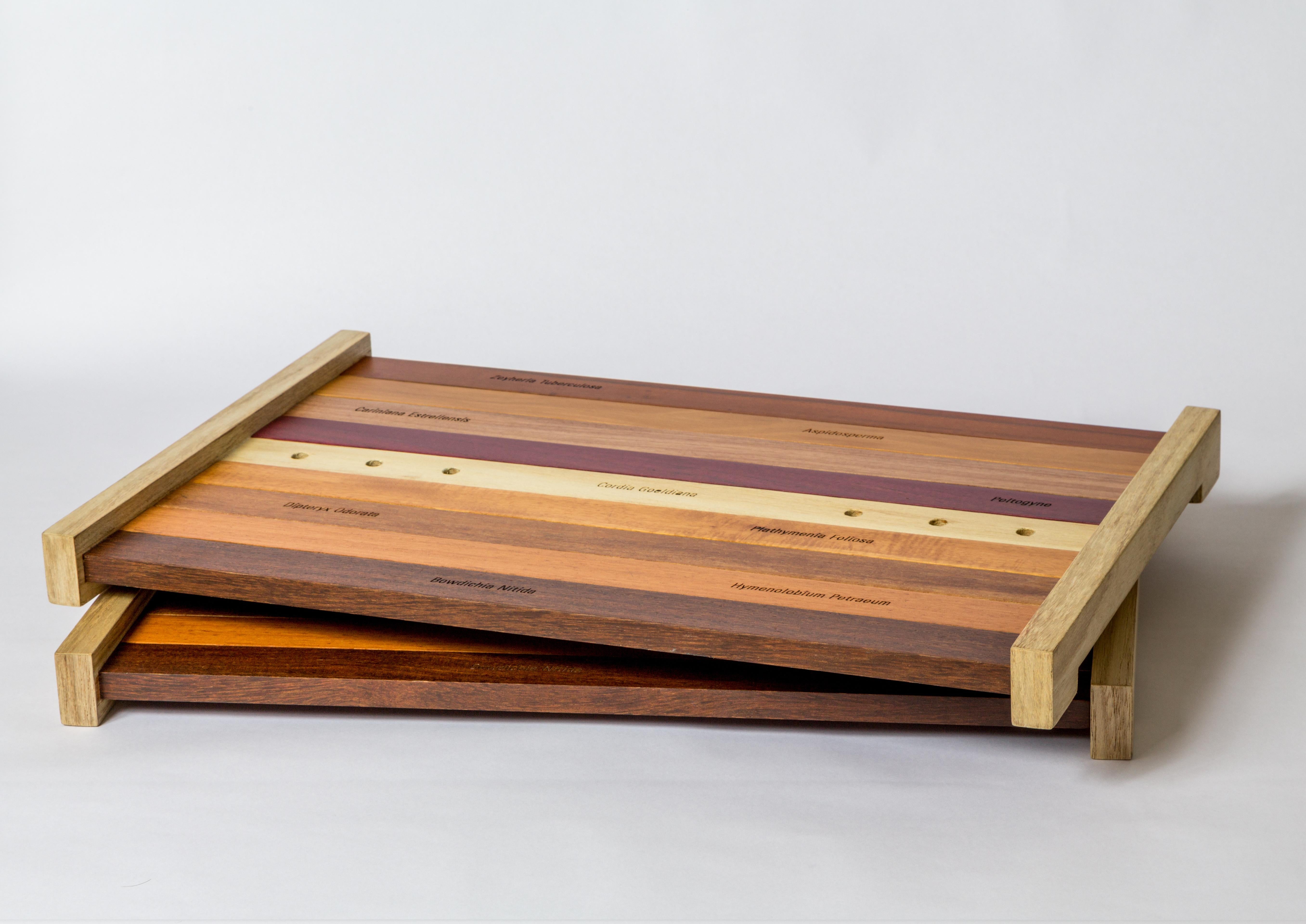 Wooden Serving Tray in Brazilian Woods In New Condition For Sale In Colatina, ES