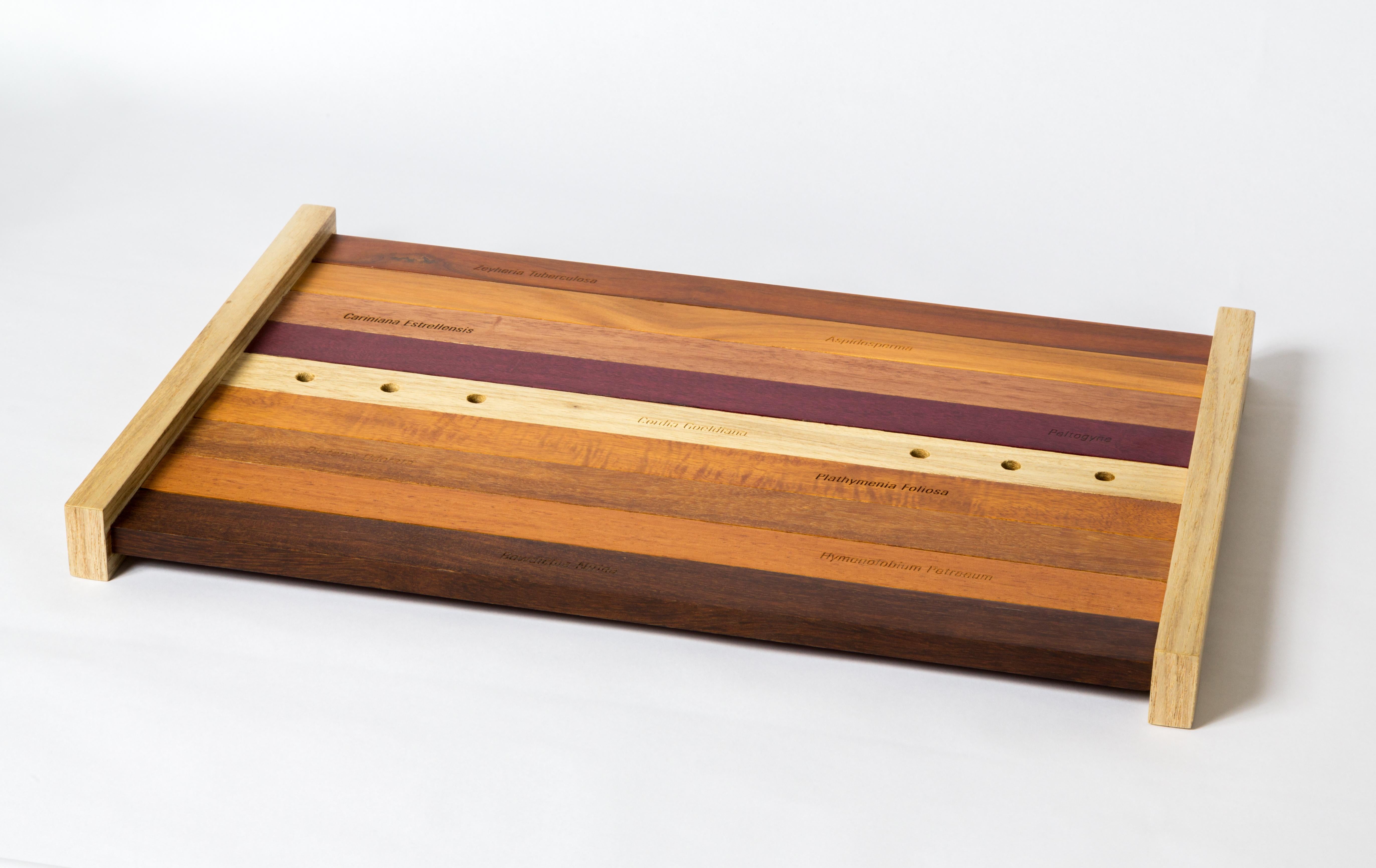 Wooden Serving Tray in Brazilian Woods For Sale 1