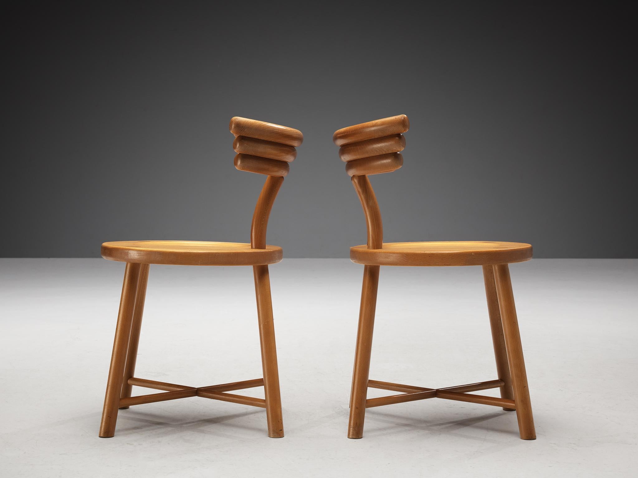 Late 20th Century Wooden Set of Four Dining Chairs