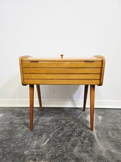Wooden Sewing Box / Storage Table 60s