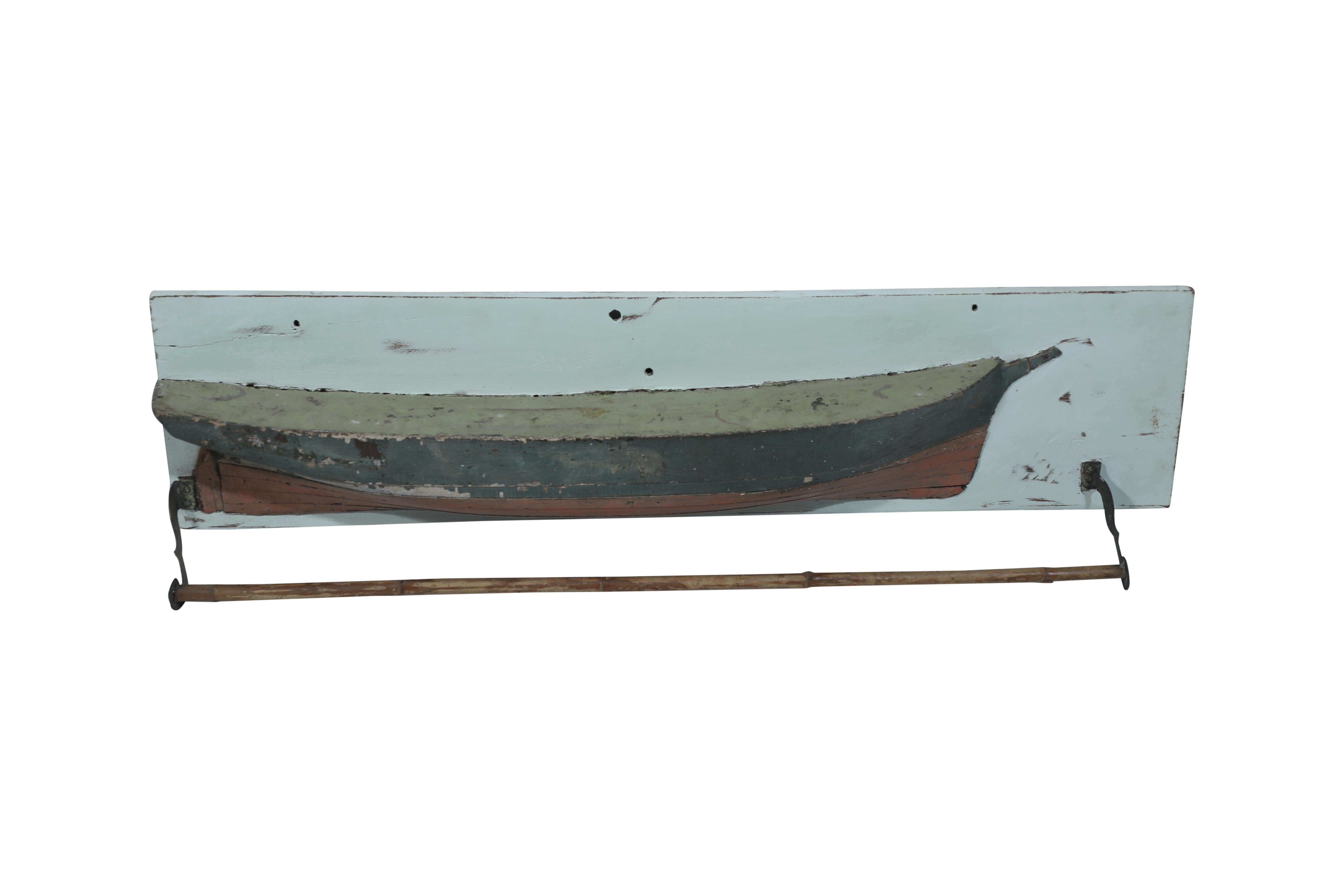 Wooden Ship's Half Hull Shelf or Towel Rod In Good Condition For Sale In Nantucket, MA