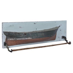 Wooden Ship's Half Hull Shelf or Towel Rod