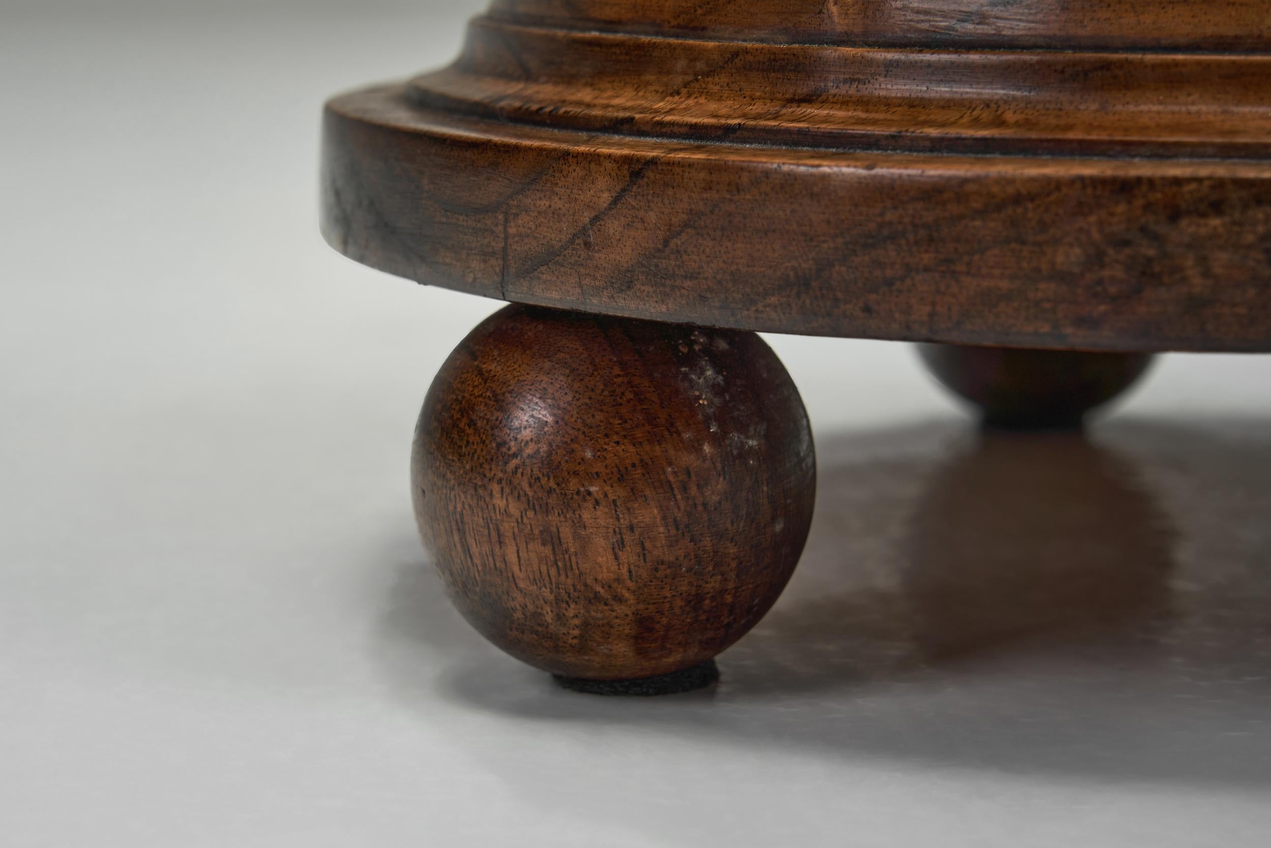 Wooden Side Table attributed after Charles Dudouyt, France ca 1940s en vente 8