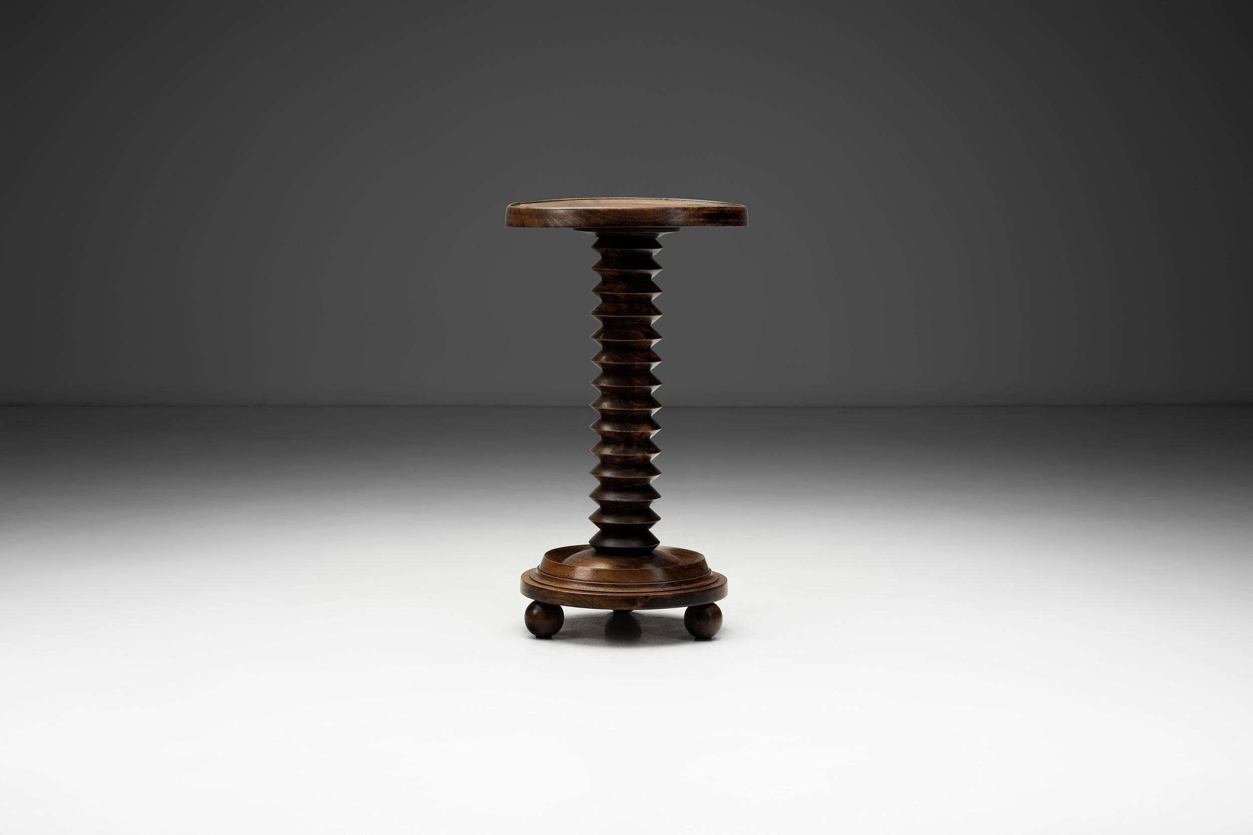 Mid-Century Modern Wooden Side Table attributed after Charles Dudouyt, France ca 1940s en vente